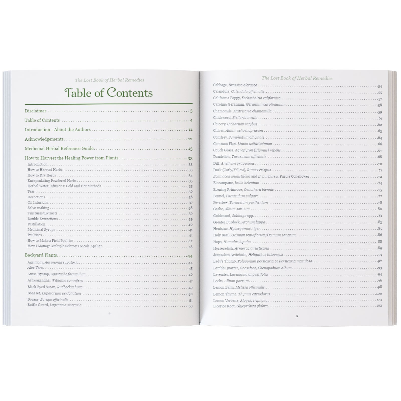 The Lost Book of Herbal Remedies (paperback with color pictures)