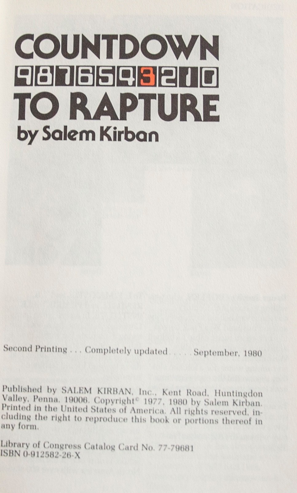Salem Kirban Lot of 3 PB-1980’s-Rise of Anti-Christ, …Prophecy, …Rapture-VG