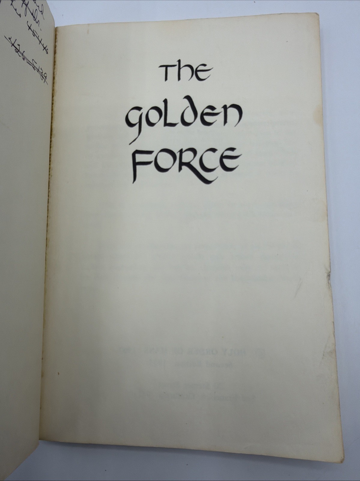 The Golden Force Paperback 1975 Holy Order Of Mans 120 Pages
