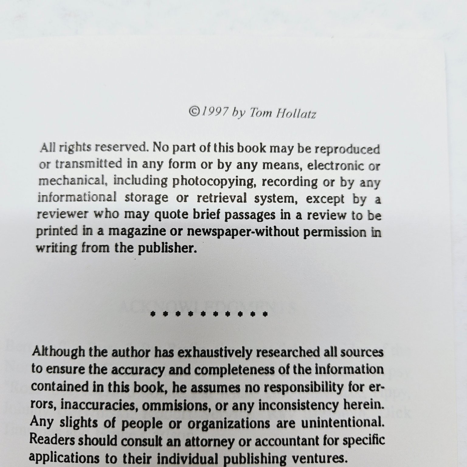 Fishing Humor Book – Li’l Red Book of Fishin‘ Tips – Tom Hollatz 1997 Pbk