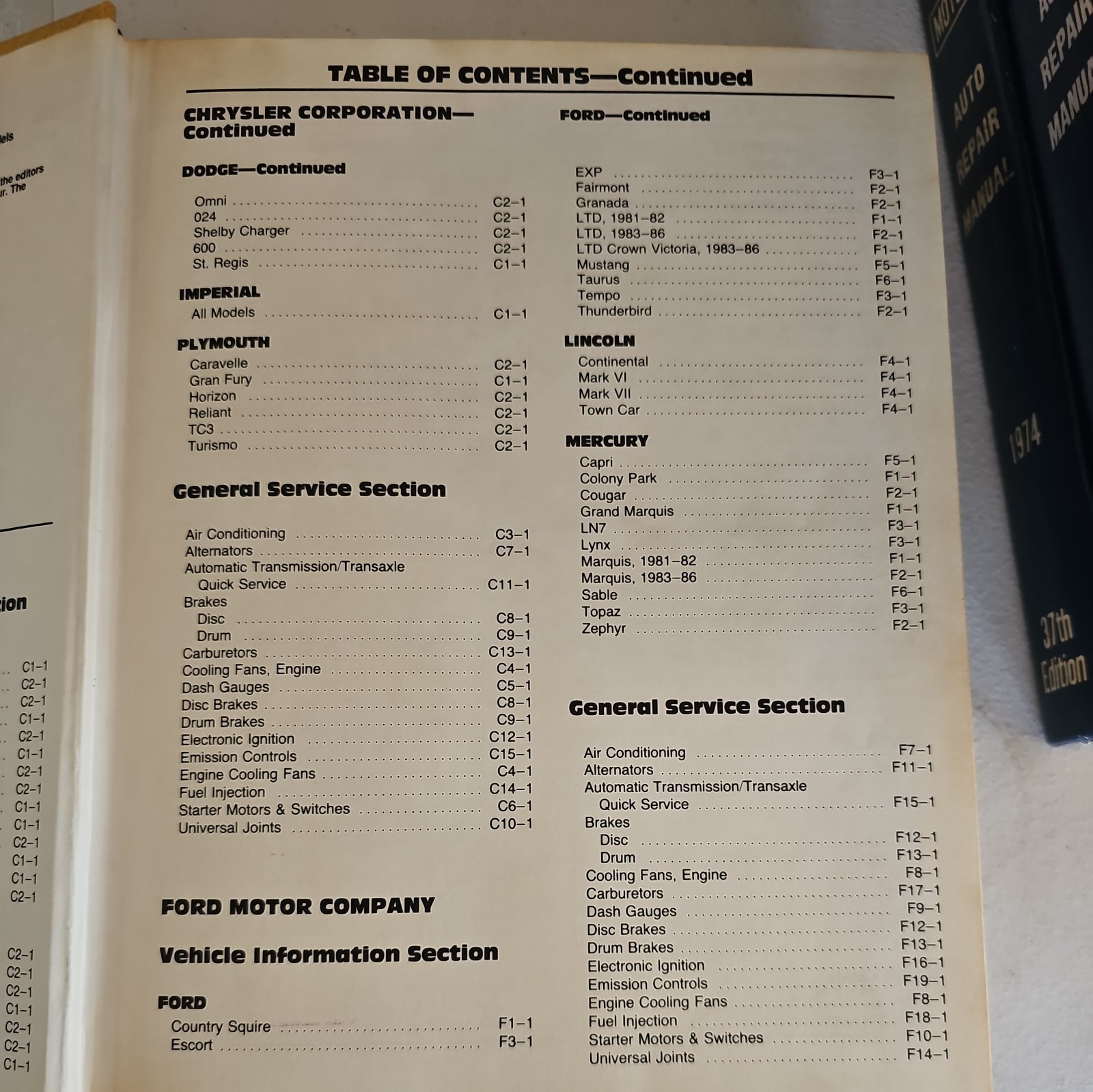 MOTOR Auto Repair Manual 50th Edition 1981-1987 • First Printing – Hardcover