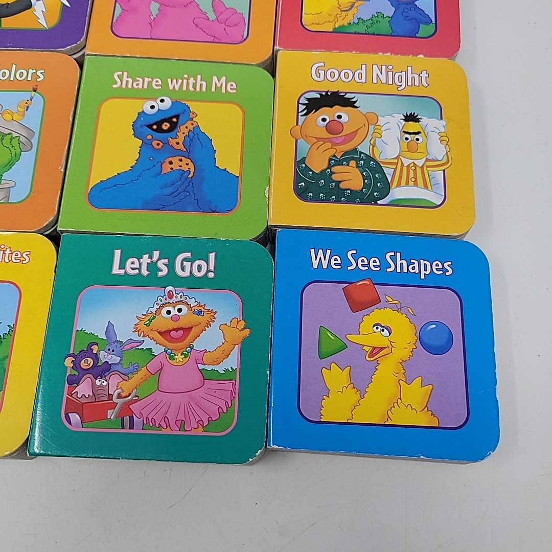 Sesame Street Mini Board Books Lot Of 12 Zoe, Elmo, Bert & Ernie, Cookie Monster