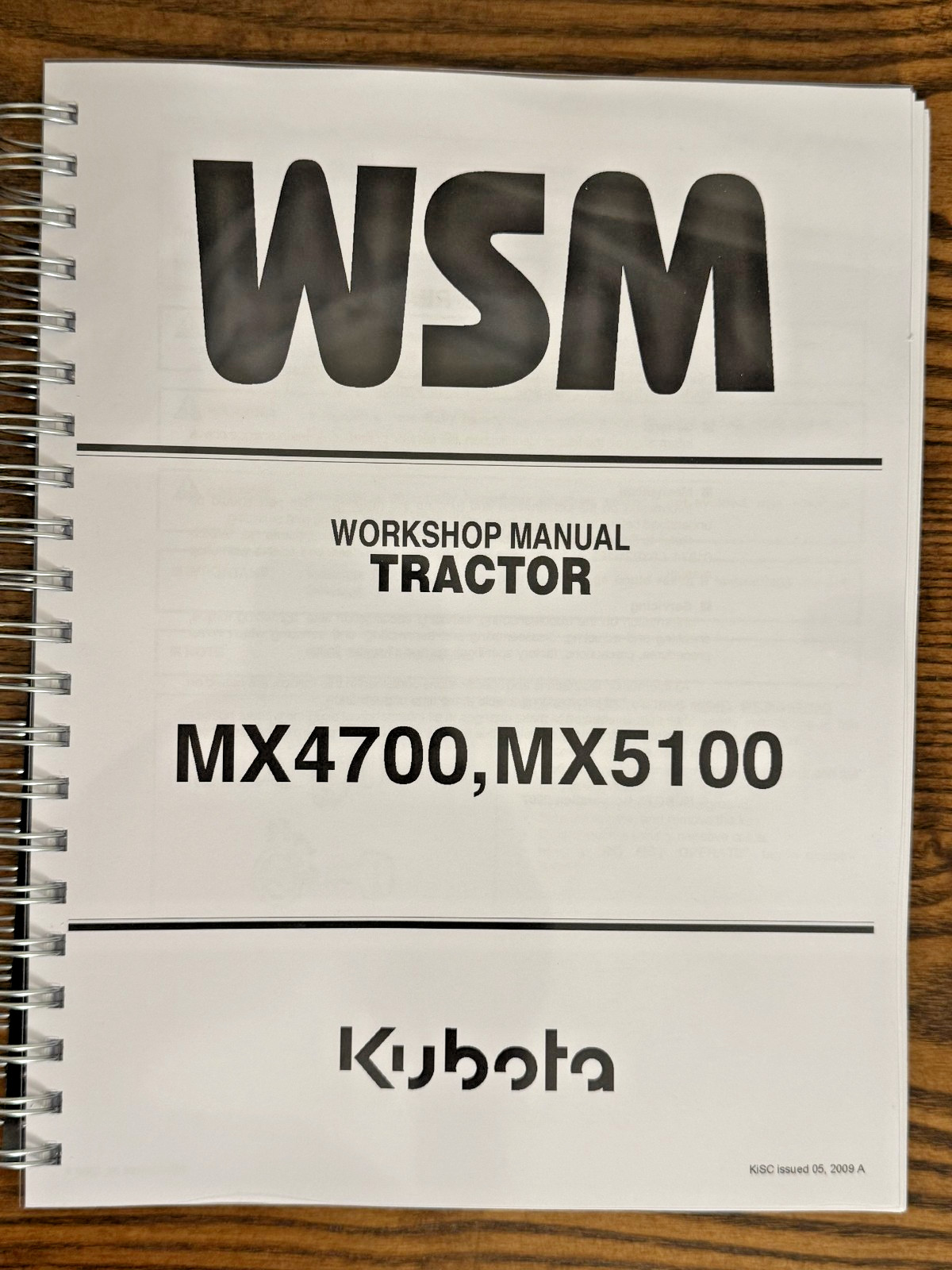 KUBOTA MX4700 MX5100 TRACTOR WORKSHOP MANUAL , BINDER TOUGH COVERS, FOLDOUTS!