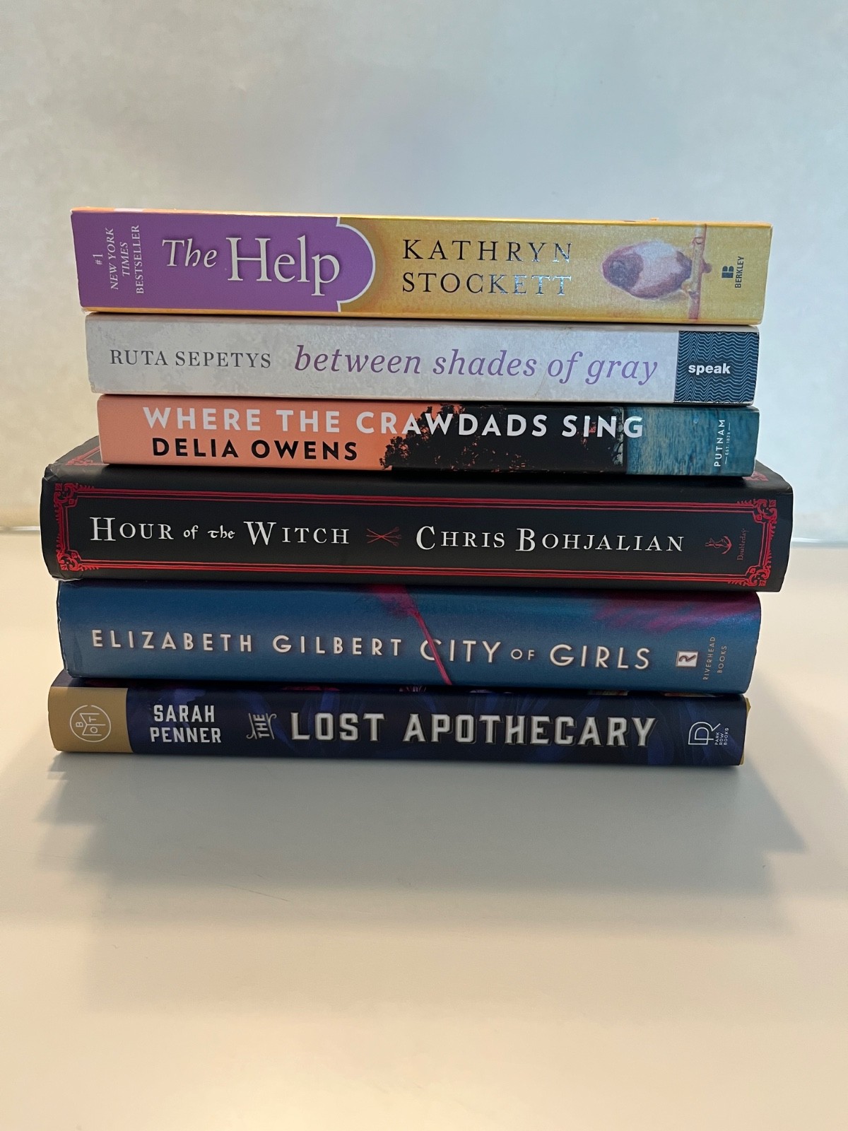 Lot of 6 Novels Books Ruta Sepetys Sarah Penner Delia Owens Kathryn Stockett