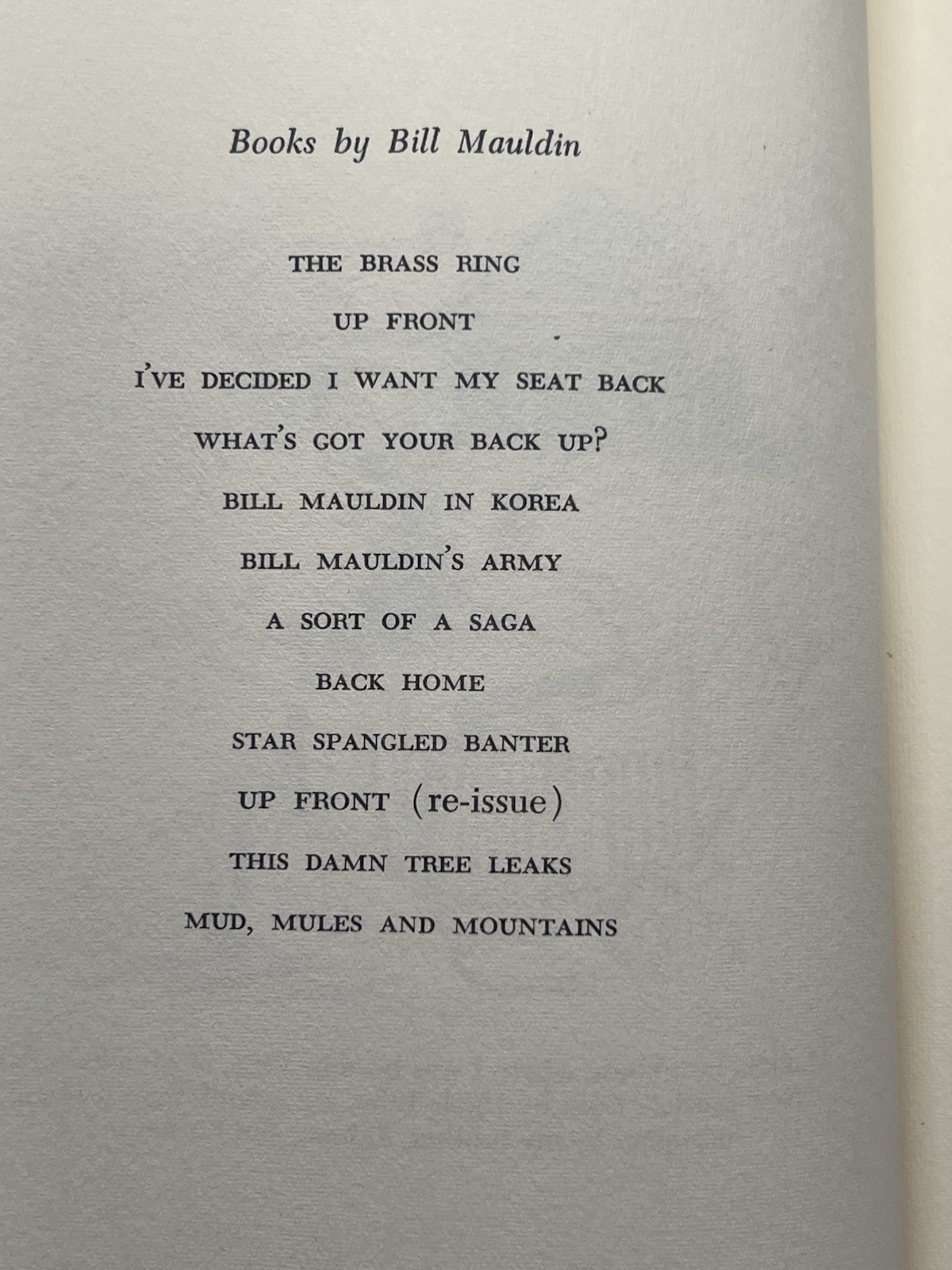 The Brass Ring A Sort of Memoir 1971 by Bill Mauldin Hardcover Dust Jacket ~MINT