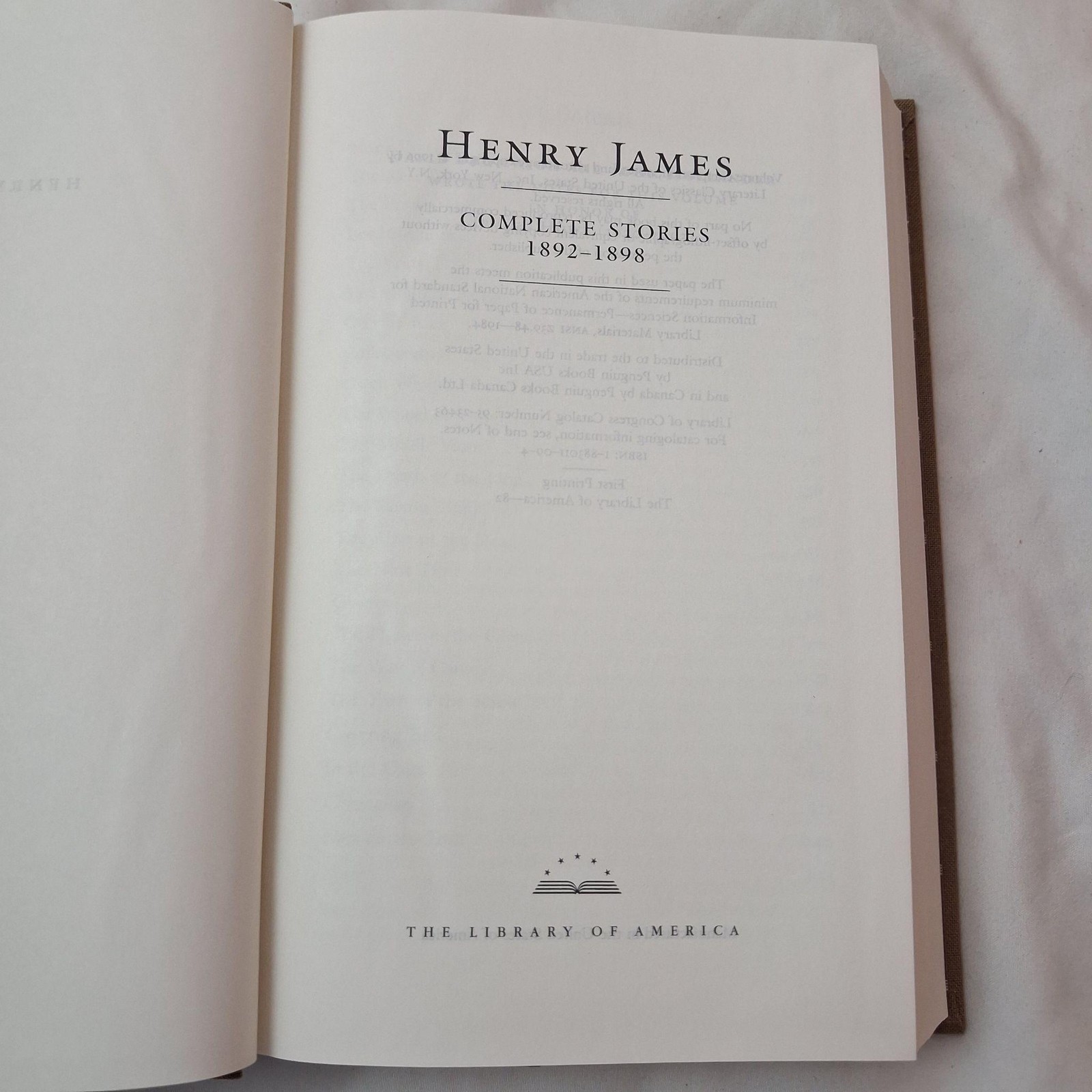 Vintage Henry James Complete Stories 1892-1910 2 Vol Set Library Of America HC