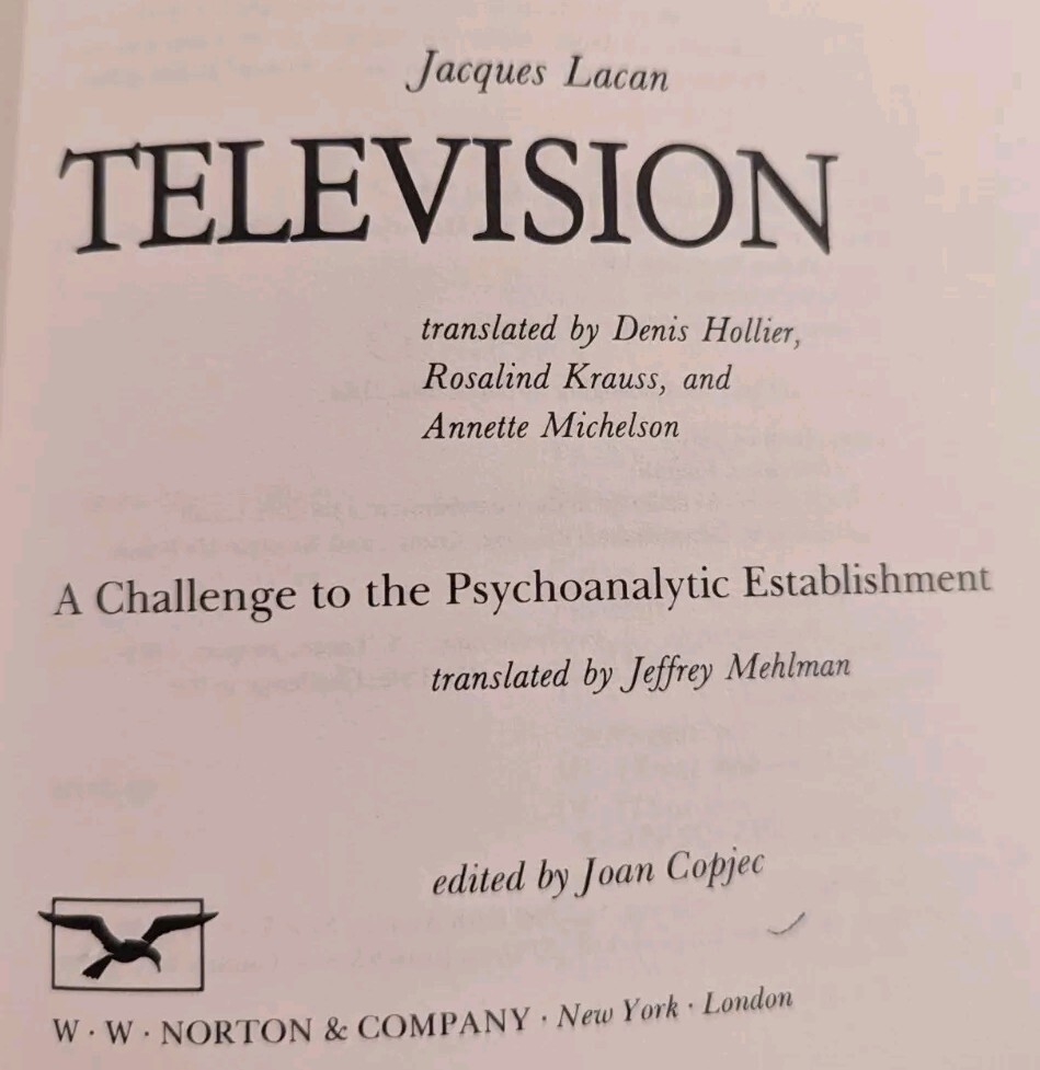 Television: A Challenge to the Psychoanalytic Establishment (English, French …
