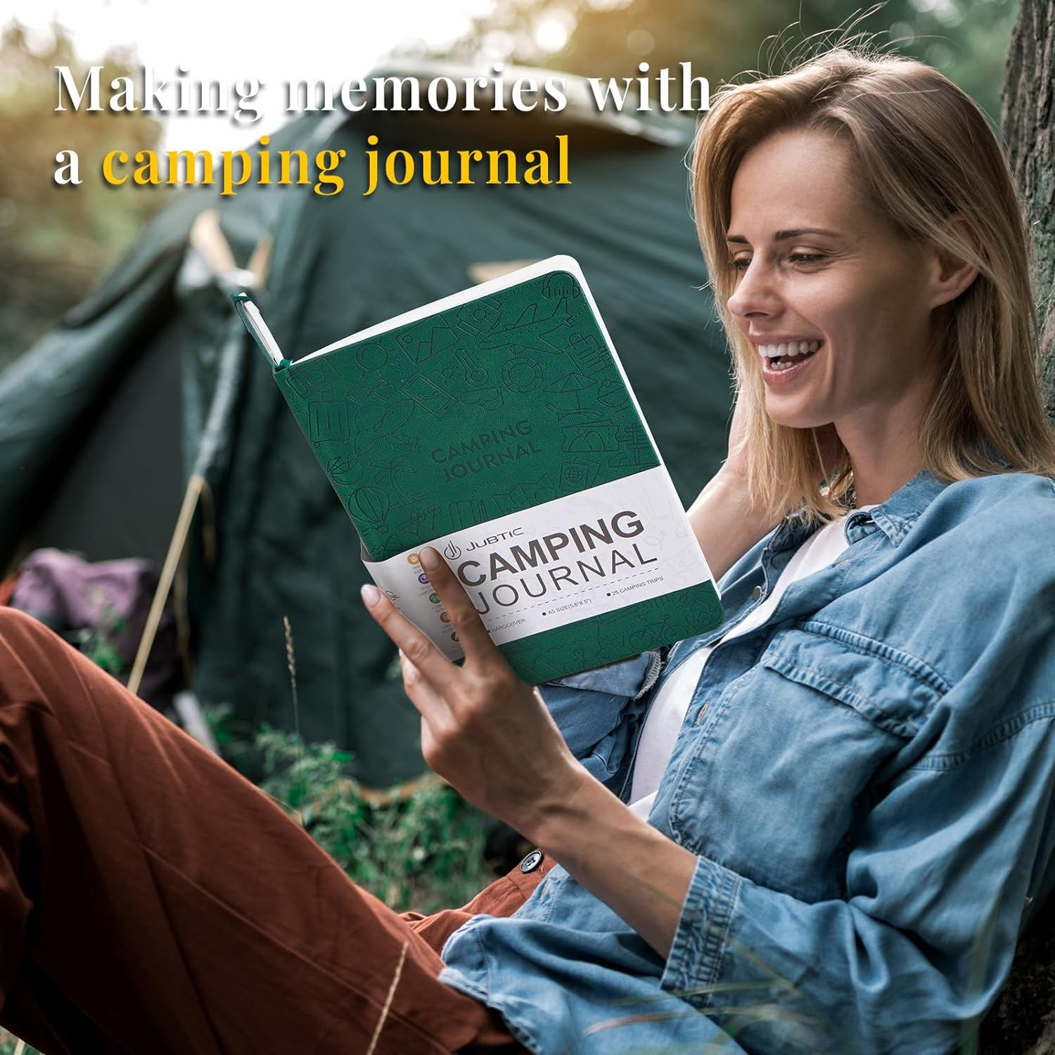 Camping Journal and RV Travel Log Book, A5 Adventure Journal for 25 Camping, Hik