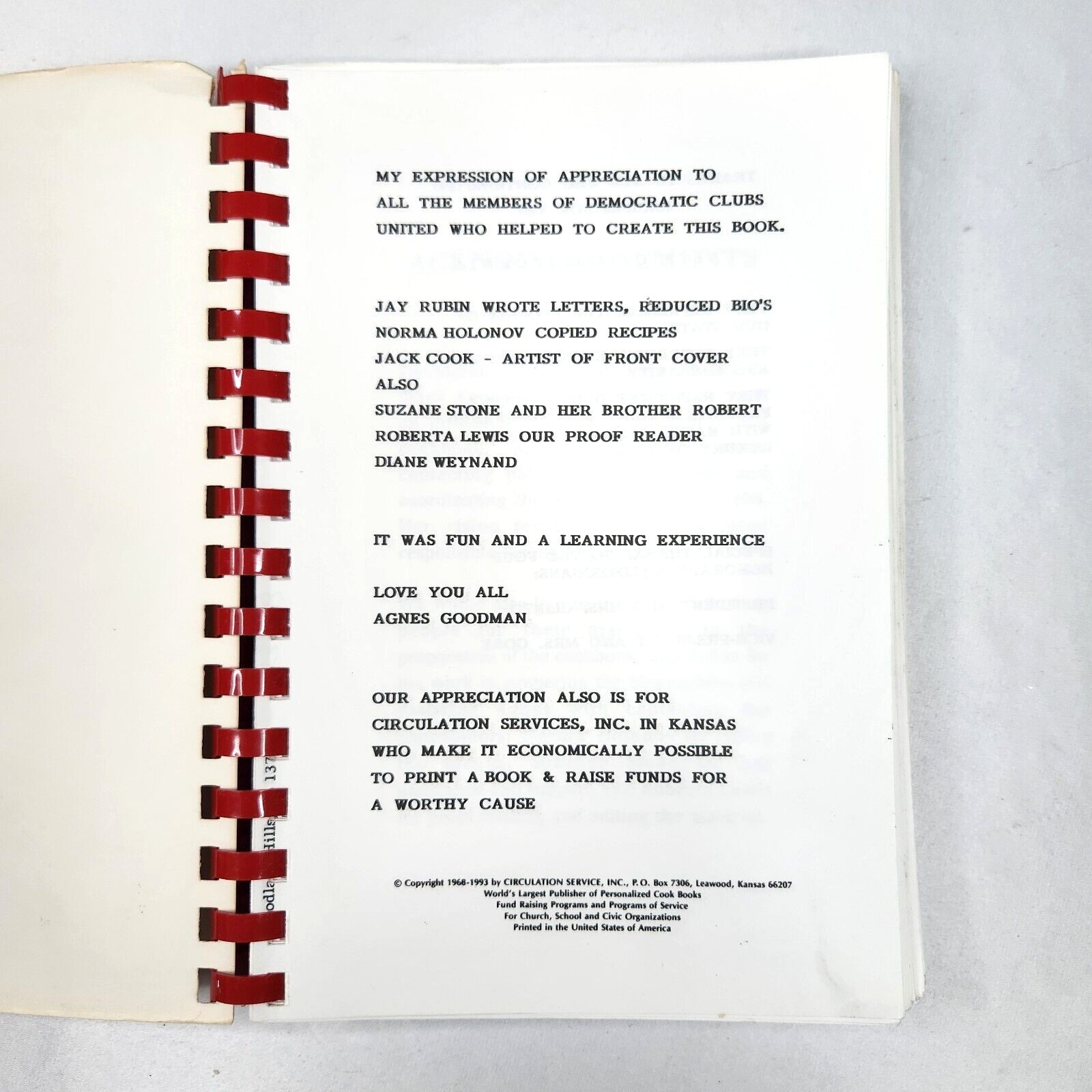 Vtg 1993 Democratic Clubs United Taste of California Recipe Book 210 Pages