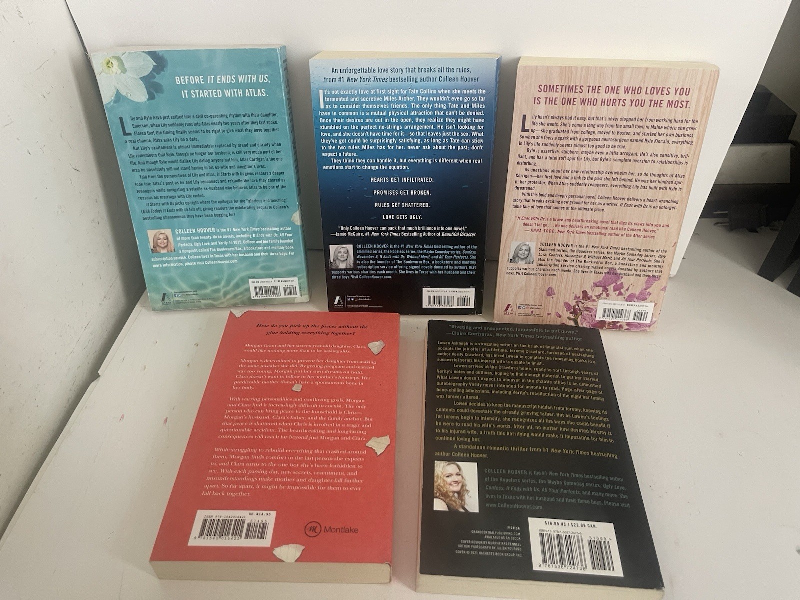Colleen Hoover Lot 9 Books First Edition Trade Paperback Mixed titles & Years
