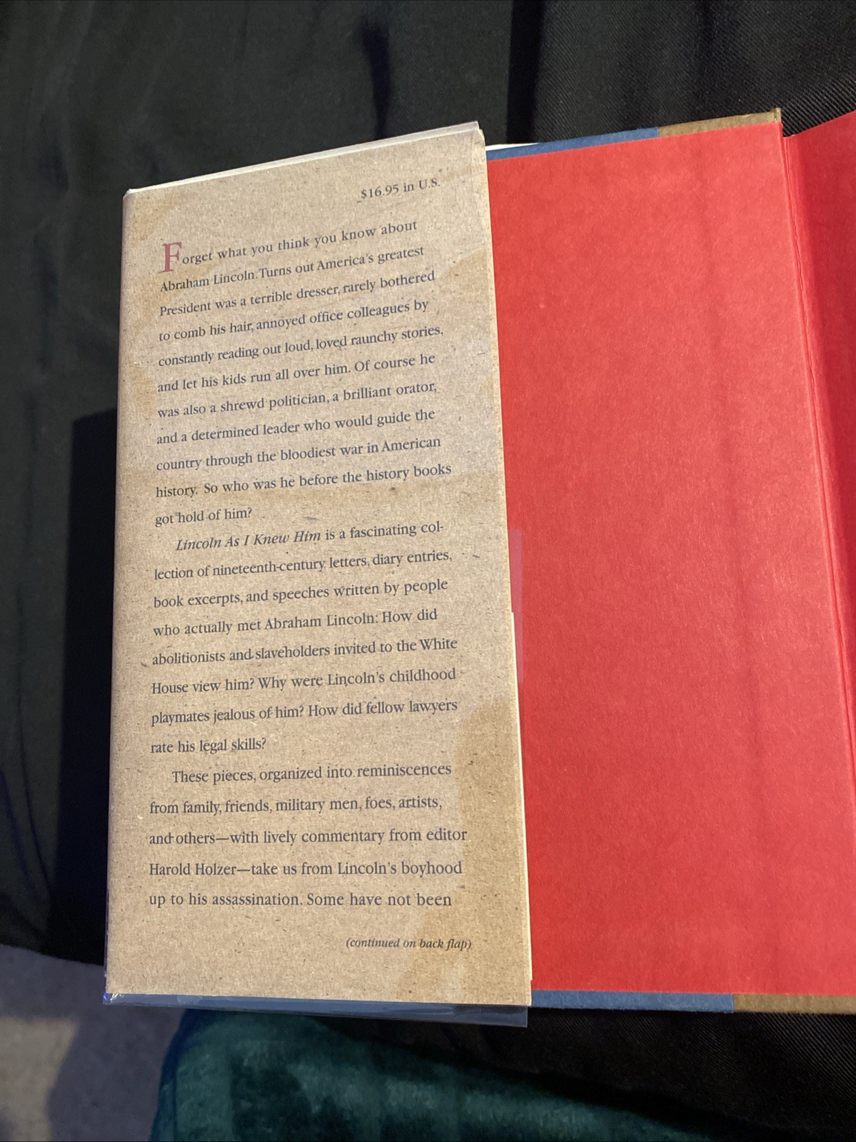 Lincoln as I Knew Him: Gossip, Tributes, and Revelations Hardcover FIRST EDITION