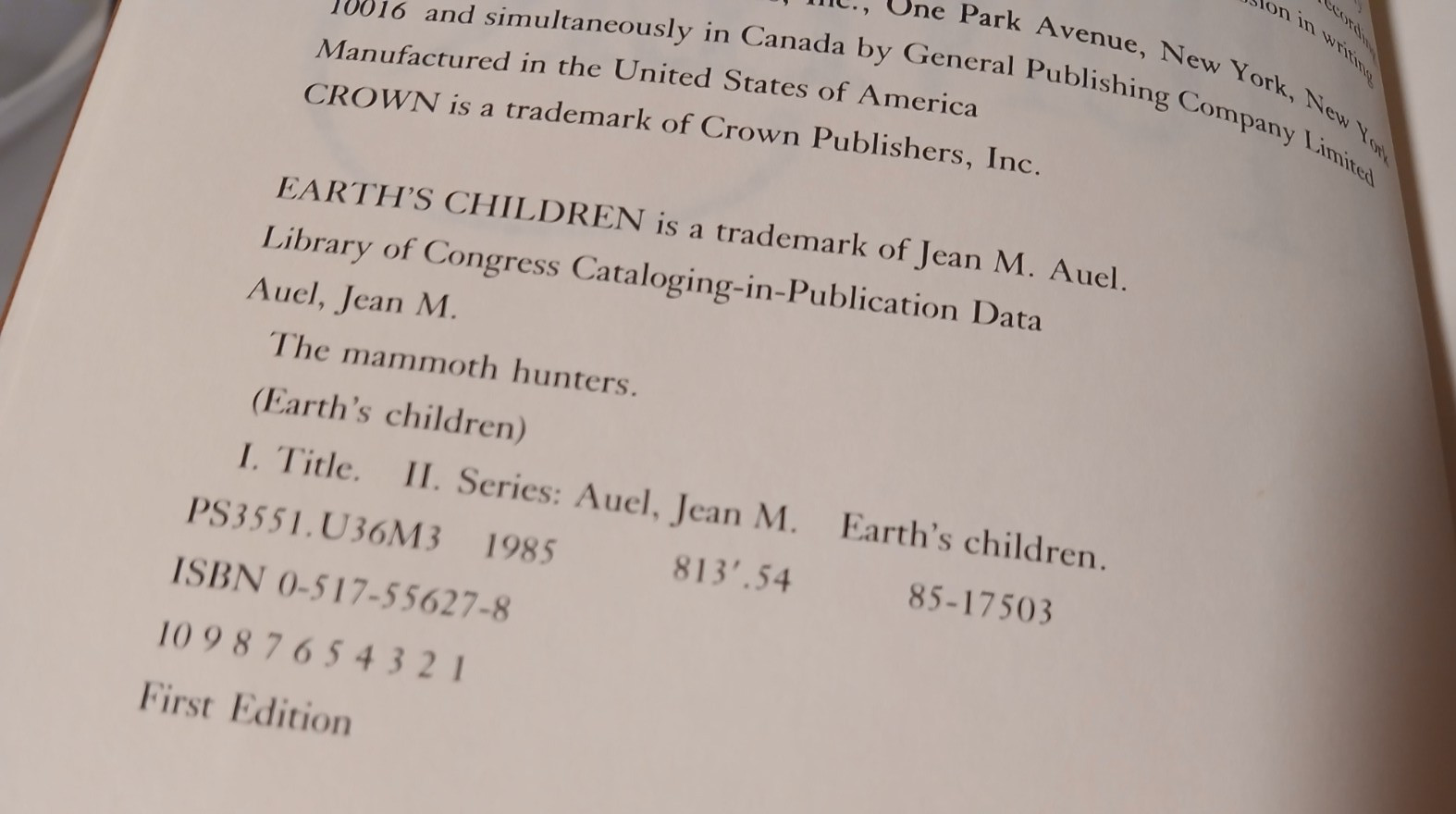 Jean M. Auel ‚Earth’s Children‘ HB’s – Set of 4 – 1st Editions