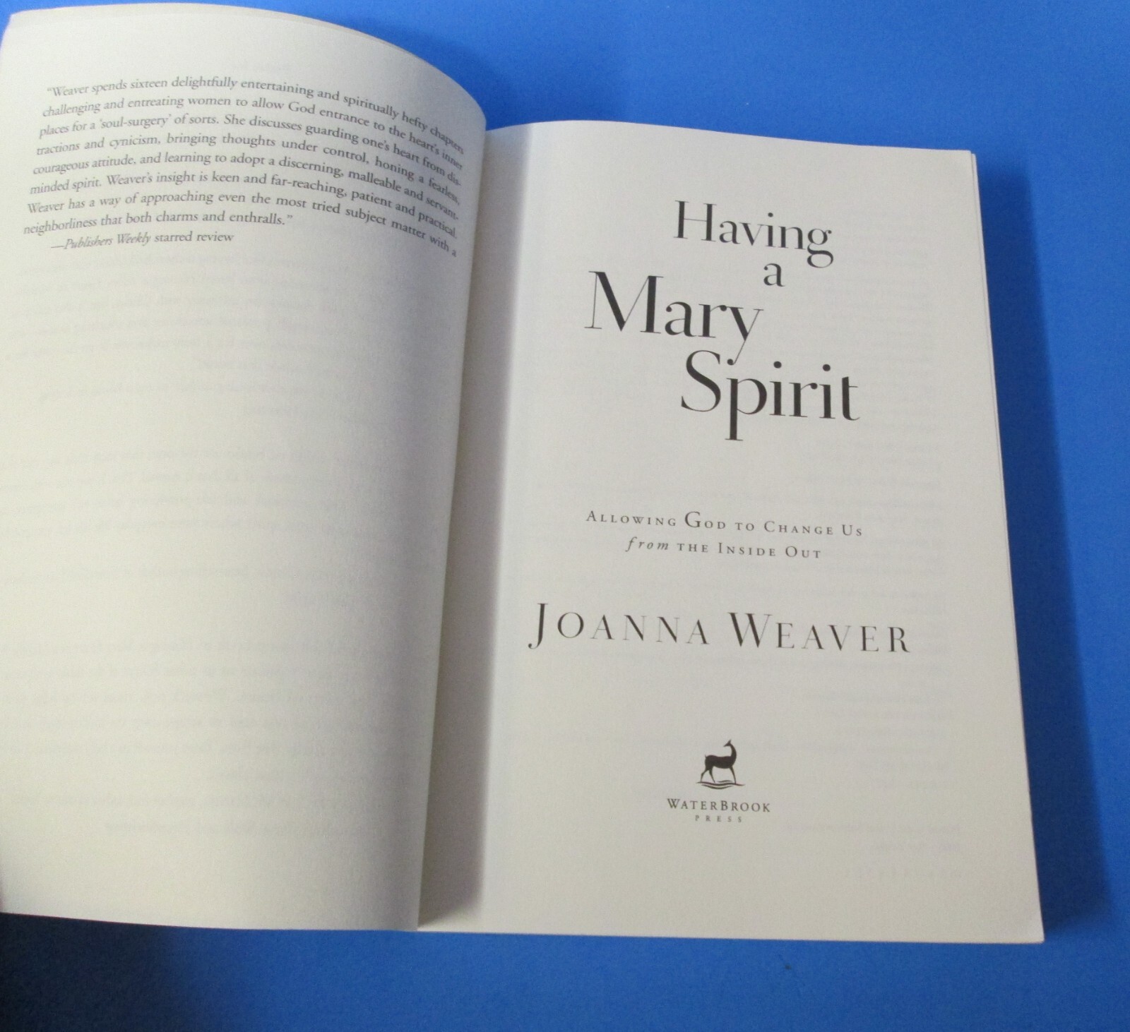 2006 1st edition religious PB Having A Mary Spirit by Joanna Weaver rj