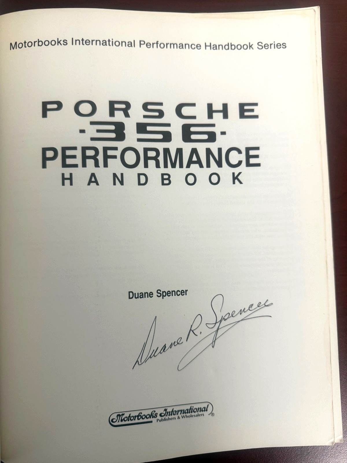 Porsche 356 Performance Handbook 1990 Paperback 1st Ed *SIGNED* *Very Good*