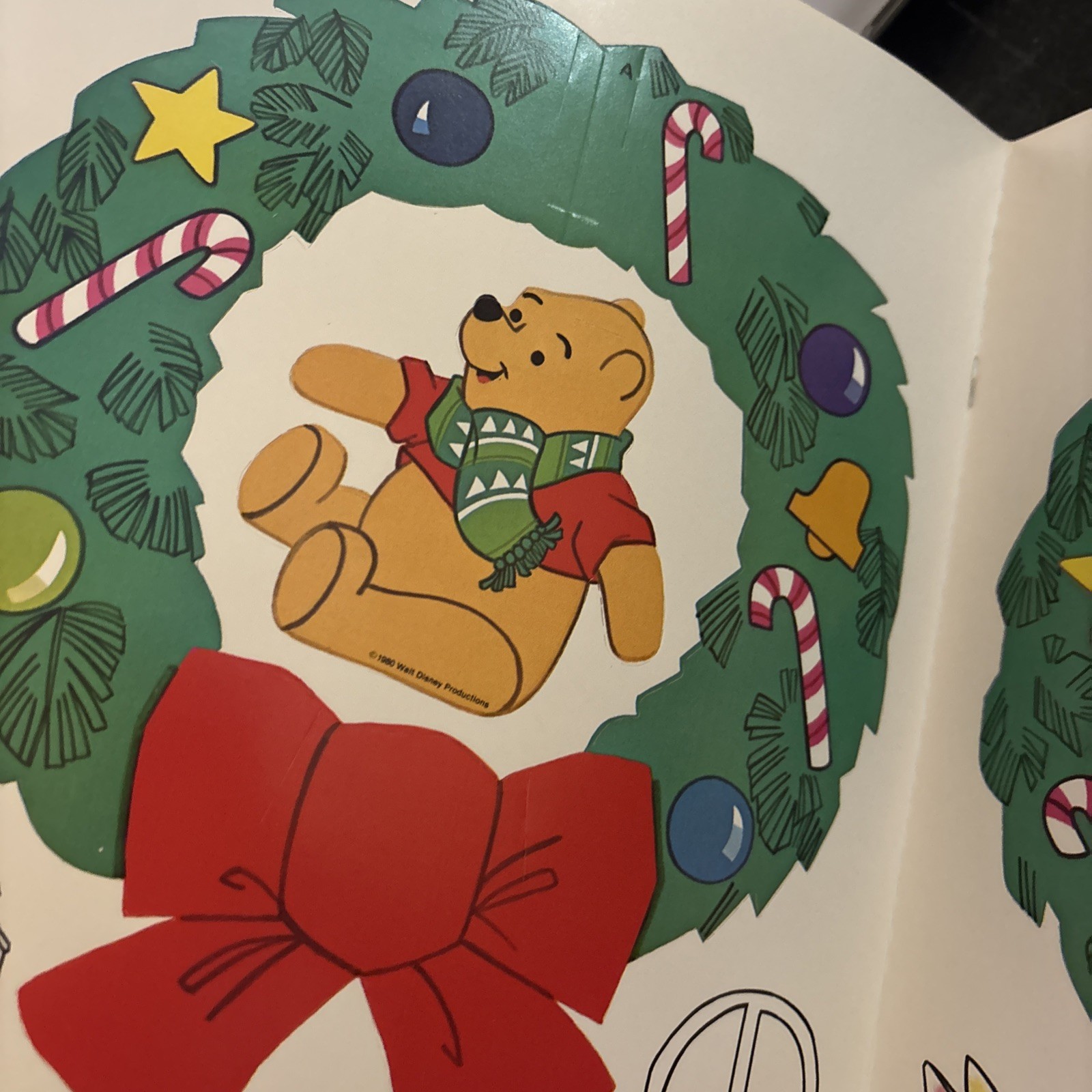 NEW Vintage Christmas Winnie The Pooh Decorate A Tree Press Out Ornaments 1980