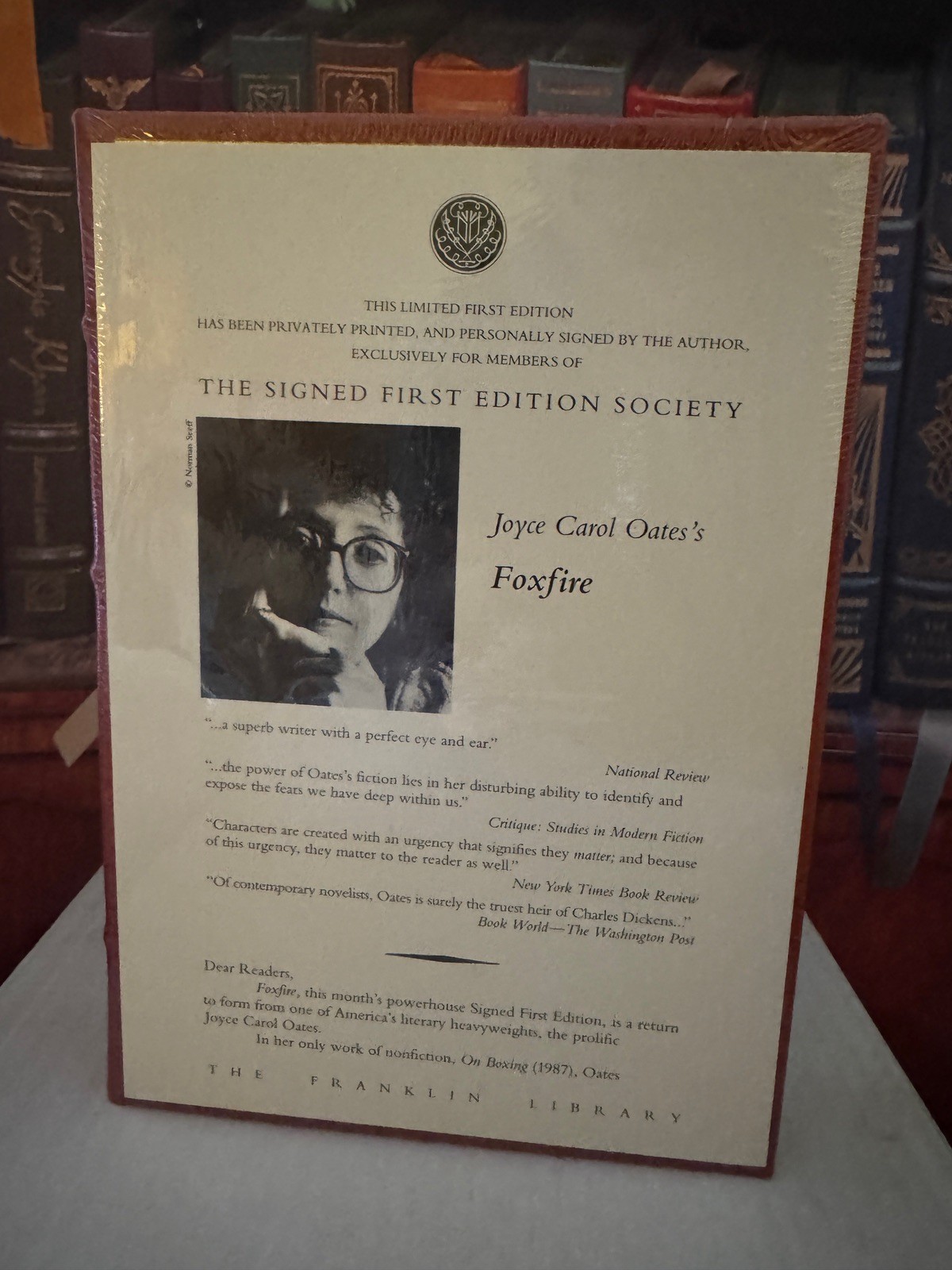 Foxfire Joyce Carol Oates 1993 SIGNED 1st Edition Franklin Library Leather NEW