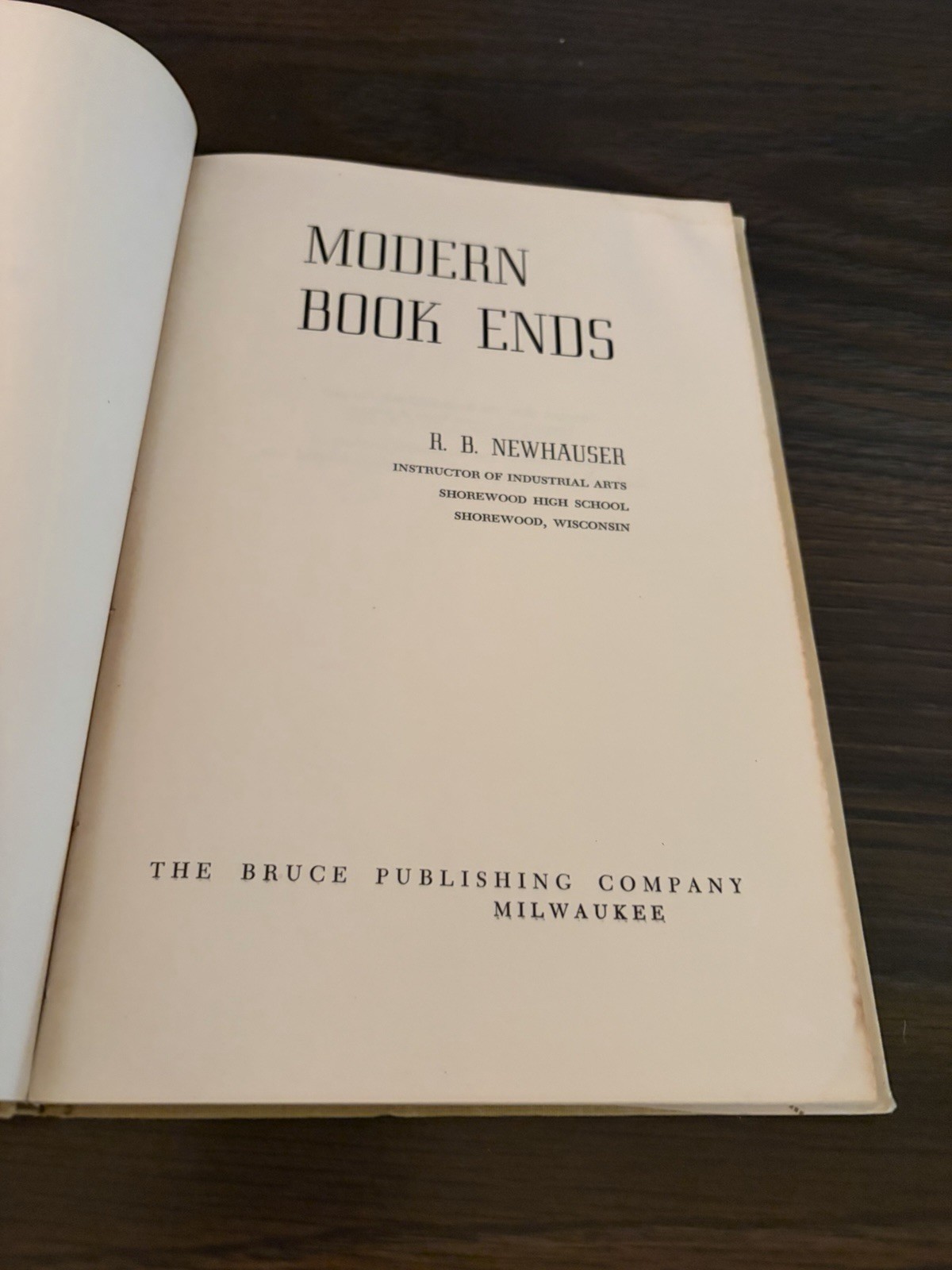 Modern Book Ends by R. B. Newhauser Woodworking Crafts Projects Decor HC 1950