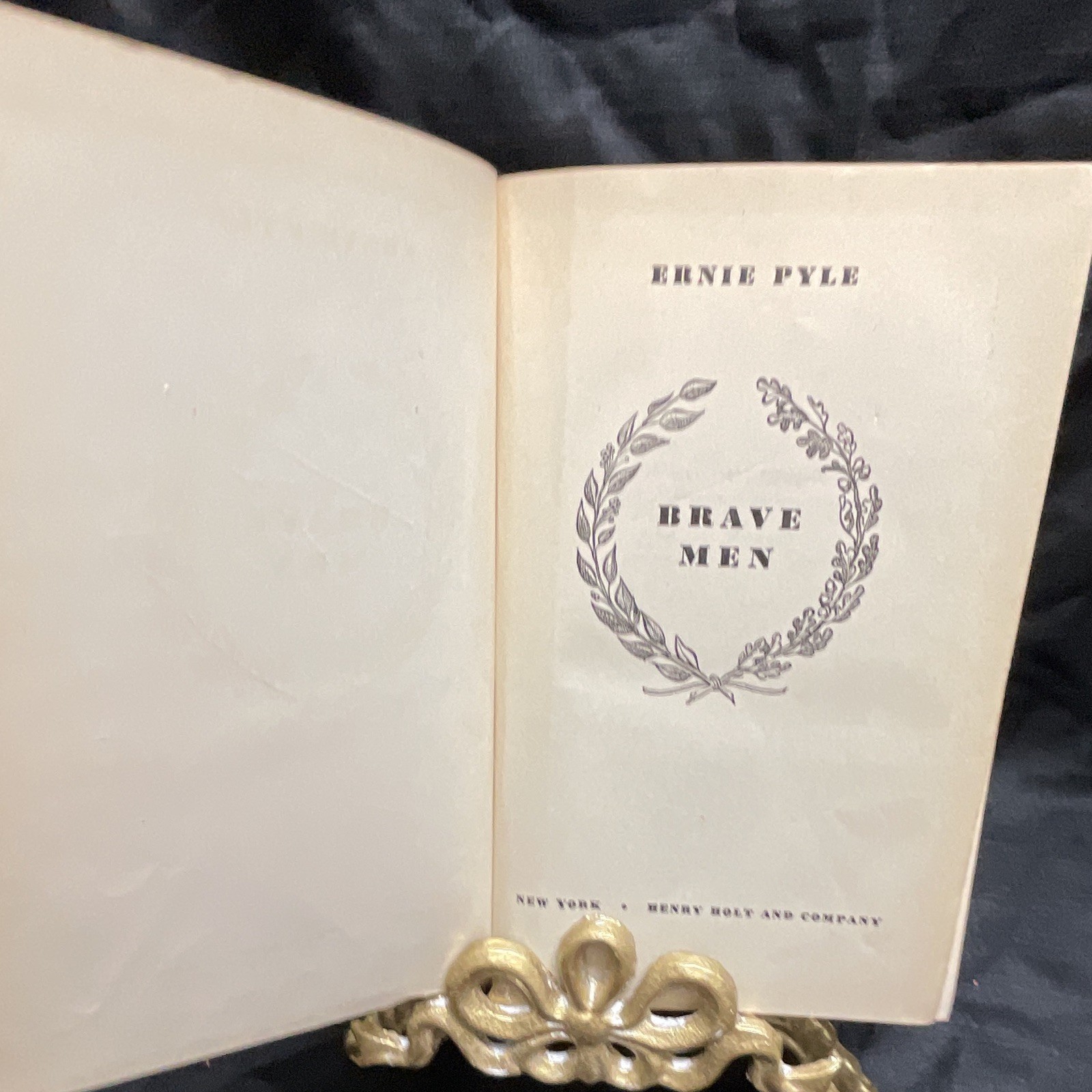 Ernie Pyle Brave Men HC Henry Holt and Company 1944 WWII Nonfiction War