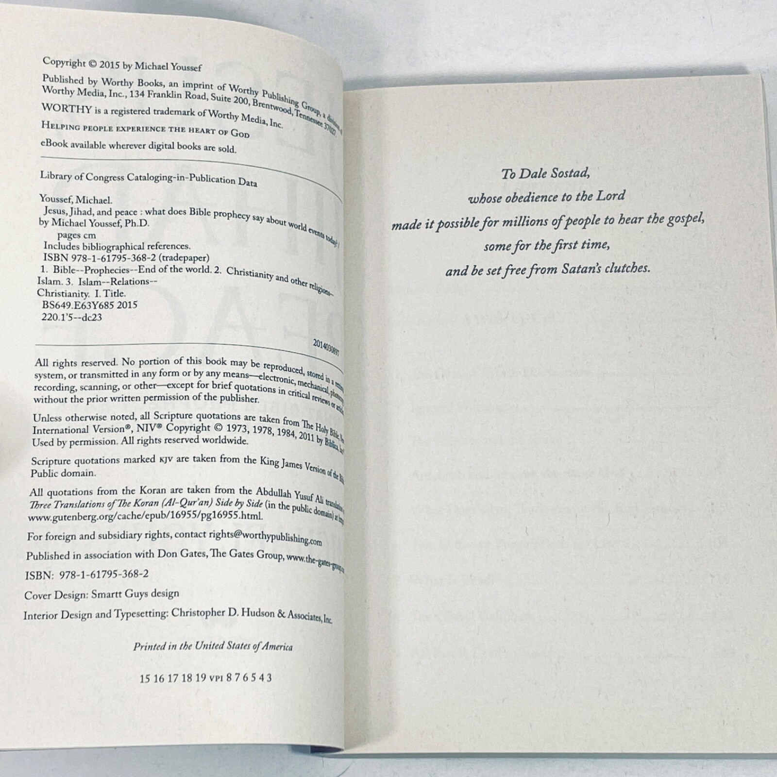 JESUS, JIHAD AND PEACE – MICHAEL YOUSSEF – 2015 WORTHY – PAPERBACK – EXCELLENT