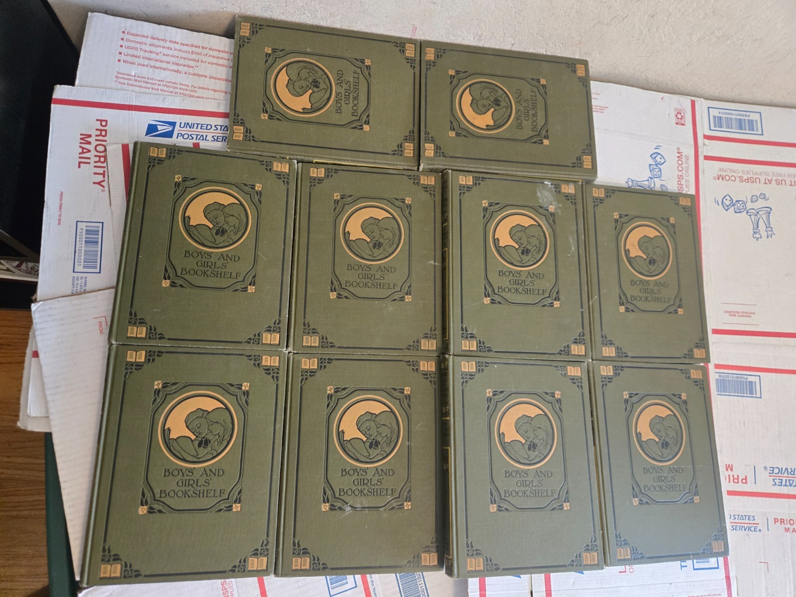Lot of 10 Boys and Girls Bookshelf books Vol I-X 1910s