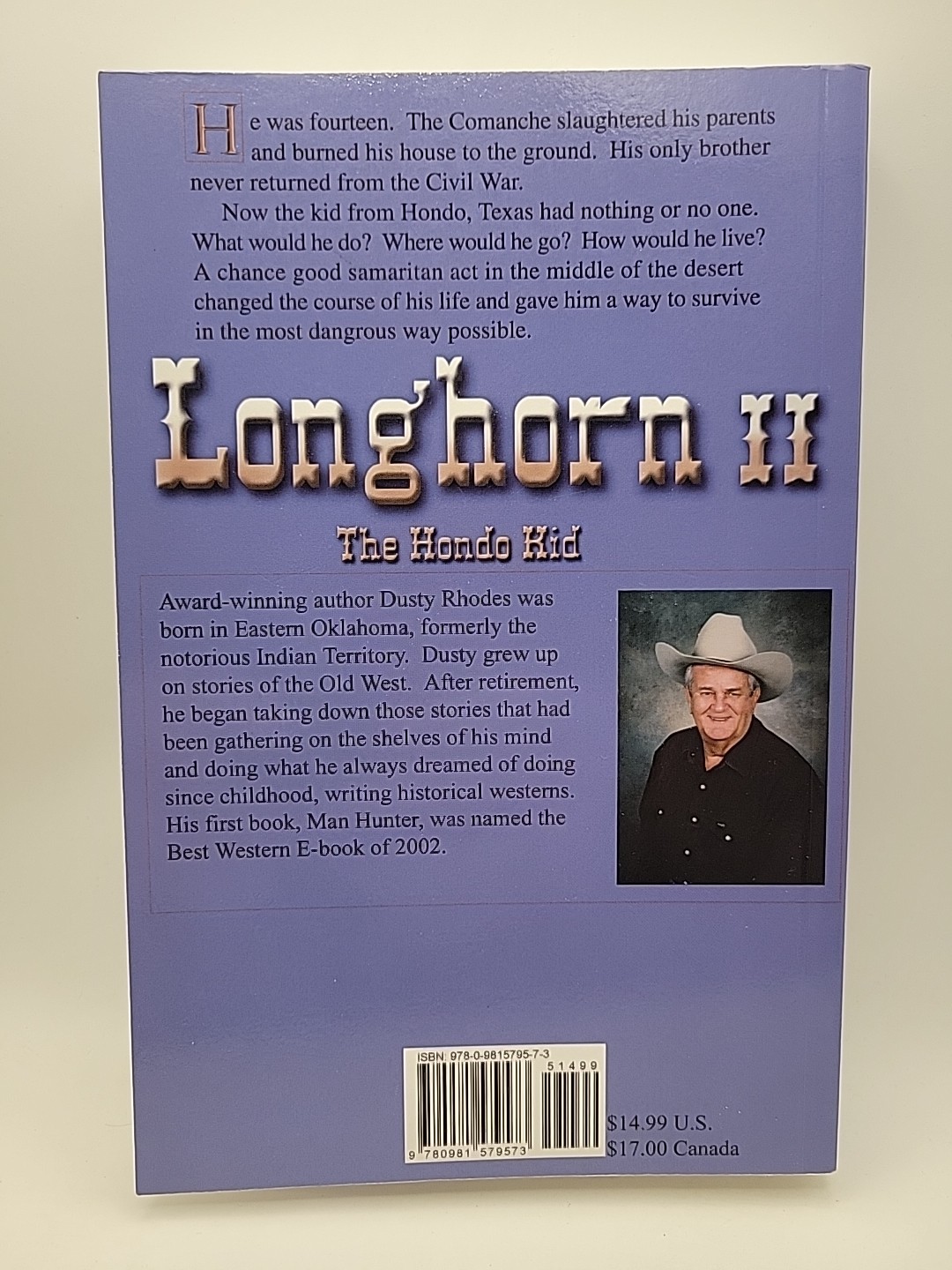 AUTOGRAPHED The Honda Kid (Longhorn Book II) By Dusty Rhodes (Paperback)