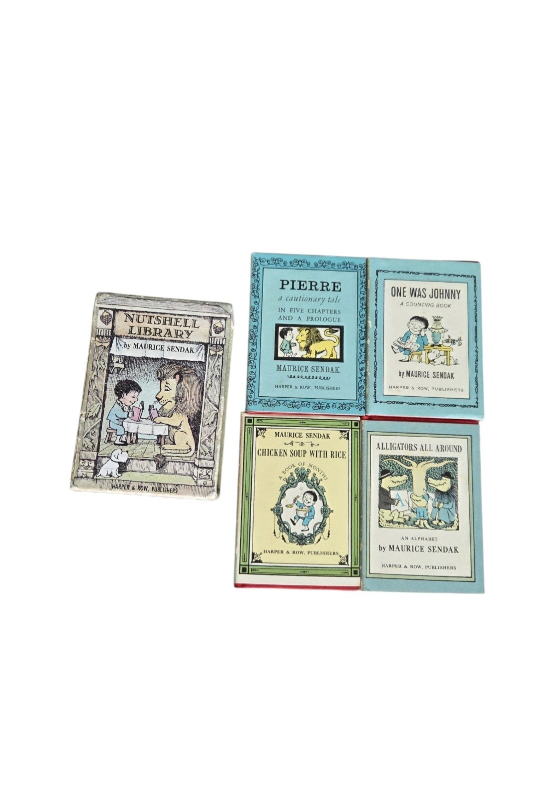 Vintage Nutshell Library Maurice Sendak Mini Book Set 1960s Kids Classic Retro