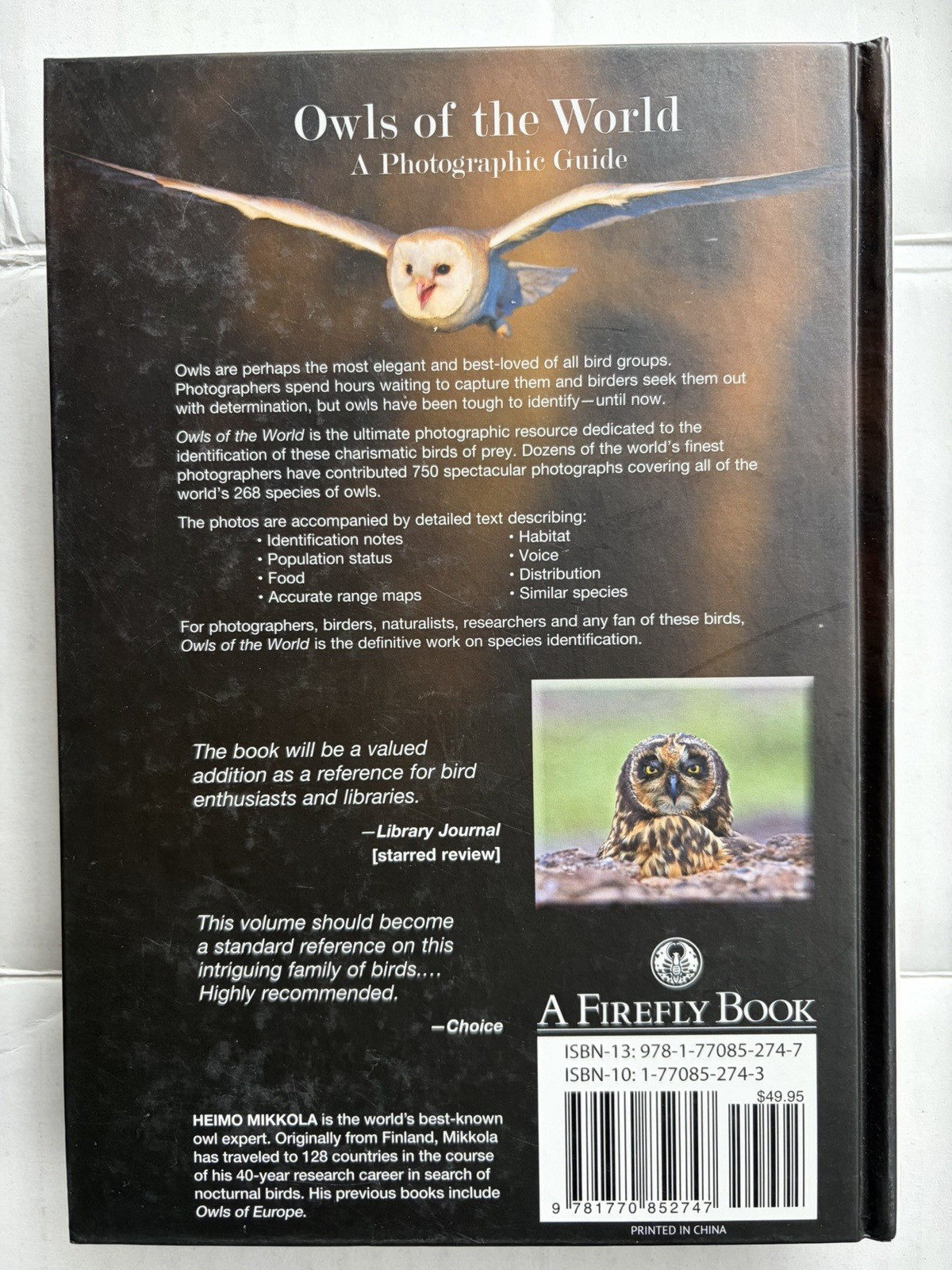 Owls of the World : A Photographic Guide Hardcover Heimo Mikkola