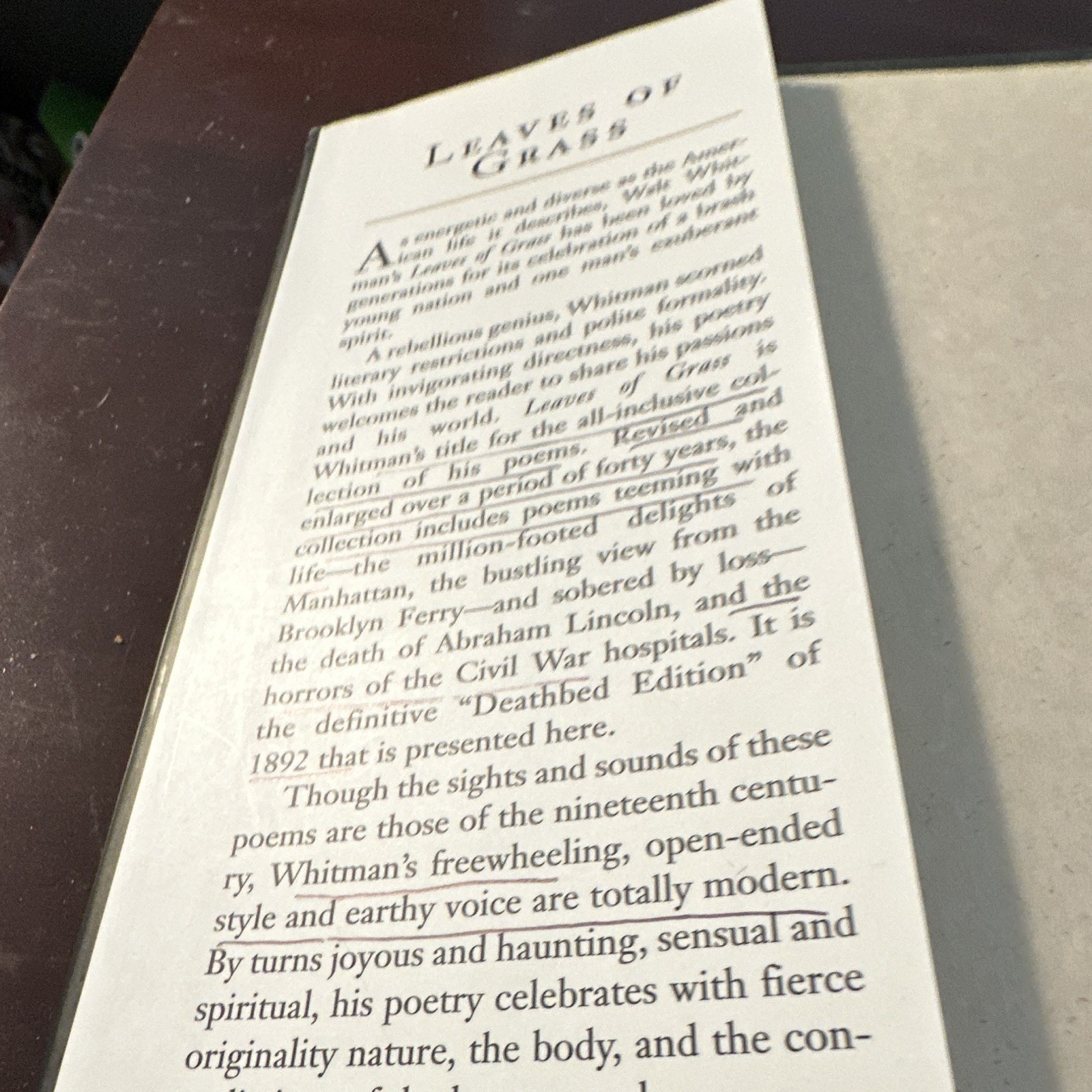 Walt Whitman Leaves of Grass Barnes & Noble Classics Hardcover Exclusive 1993