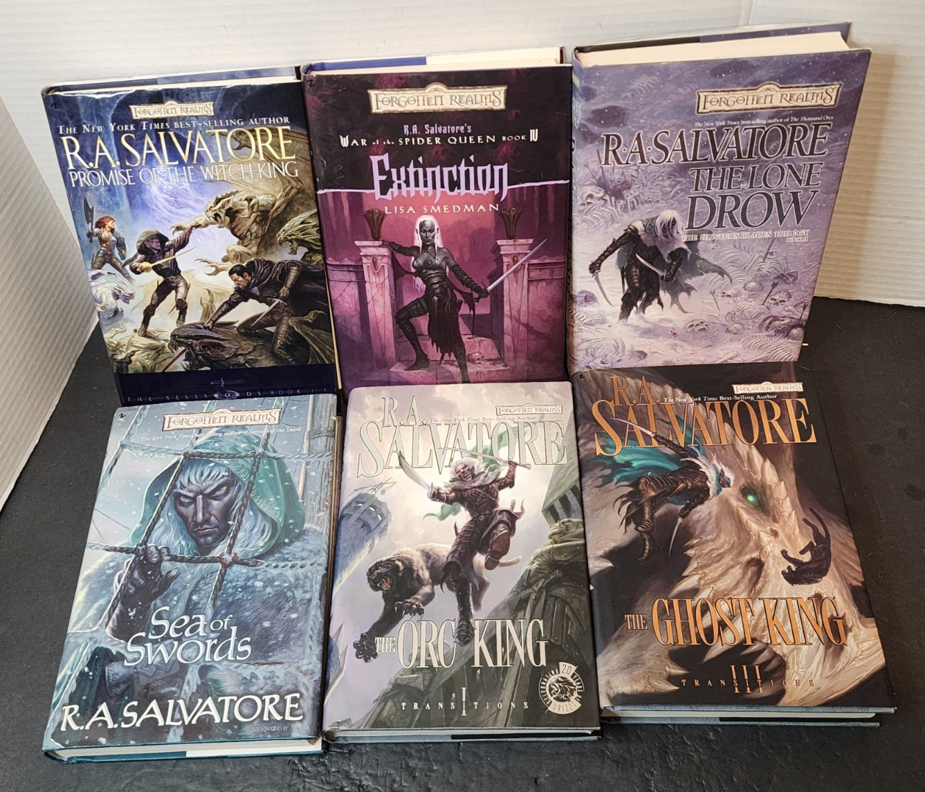R. A. SALVATORE FORGOTTEN REALMS 6 BOOK LOT HC/DJ WOTC 1ST PRINTINGS D&D *GC*
