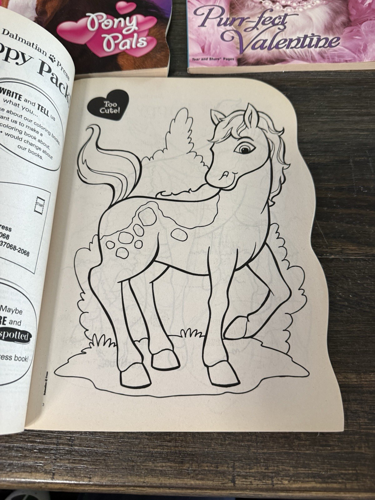 3 New Vintage Sweetheart Activity & Coloring Books 2 Identical Horse 1 Kitten