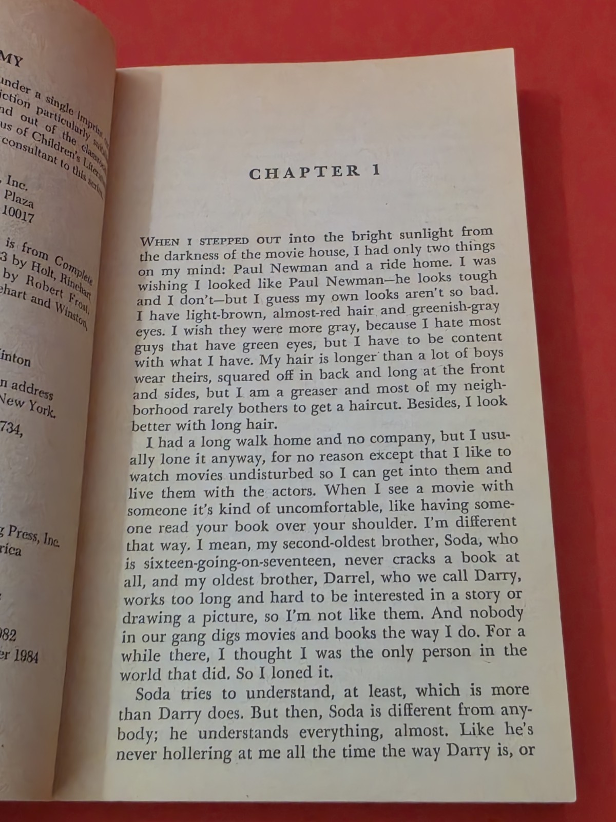 Nice Copy – The Outsiders S.E Hinton Movie Tie-In 1982 Laurel Leaf PB – Coppola