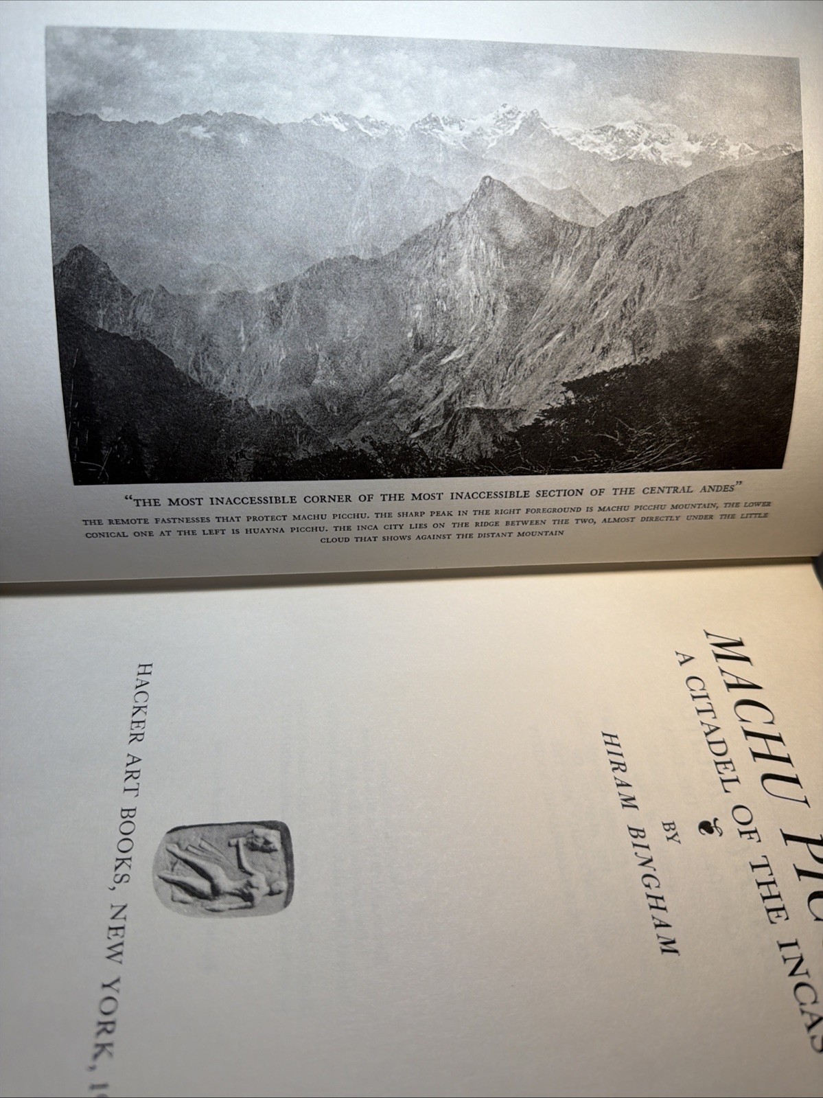 MACHU PICCHU: A CITADEL OF THE INCAS 1979 Hiram Bingham HC Like New (582)
