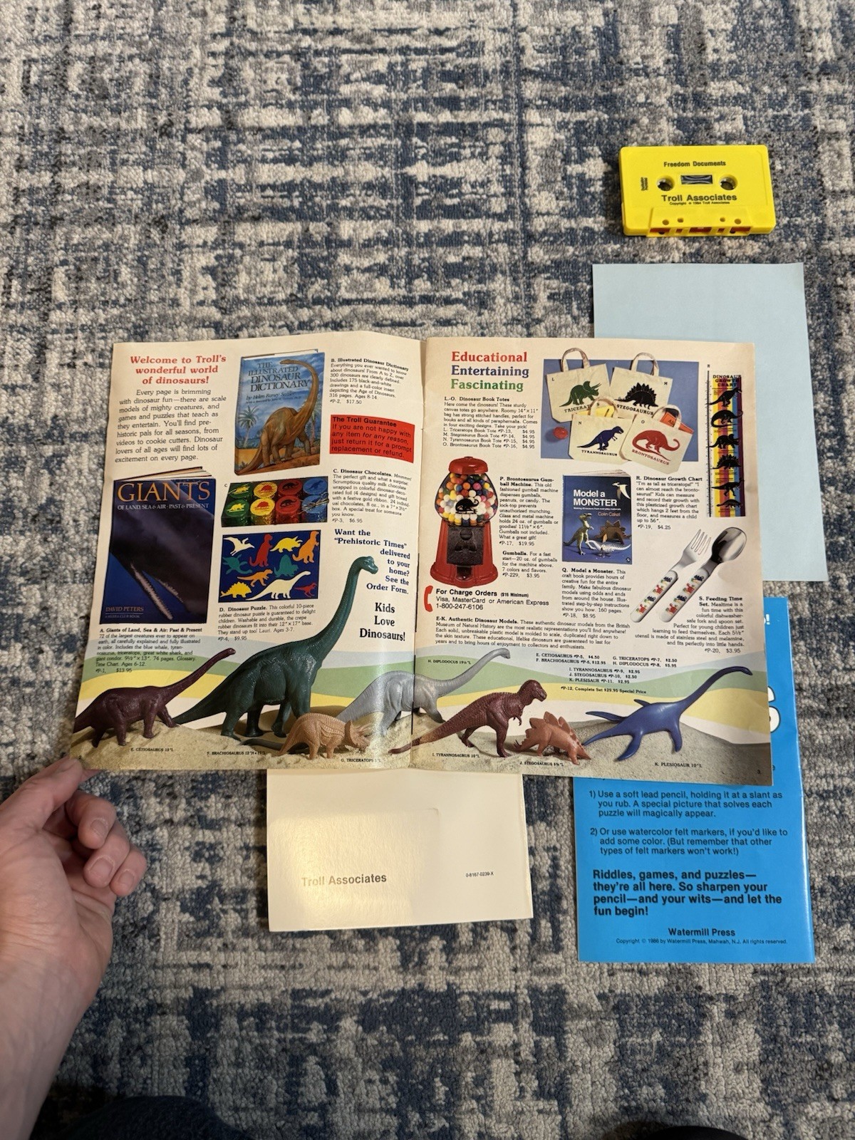 Vintage Scholastic 1980’s TROLL BOOK CLUB Teacher FLYER BOOKLET BAG SET w/ Tape
