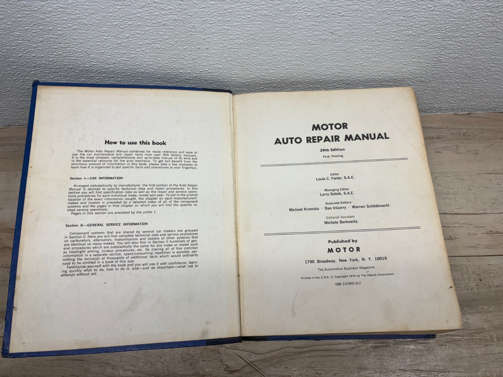 Vtg 1976 Motor Auto Repair Manual 39 Th Edition Hardcover Book