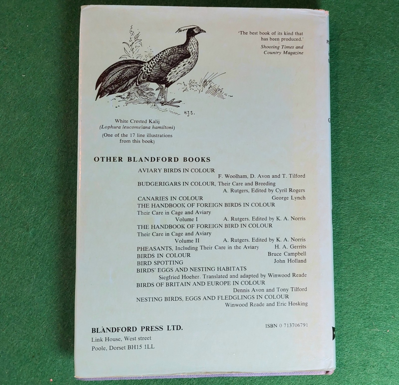 Pheasants Including Their Care In The Aviary by HA Gerrits 1974 Beautiful Illust