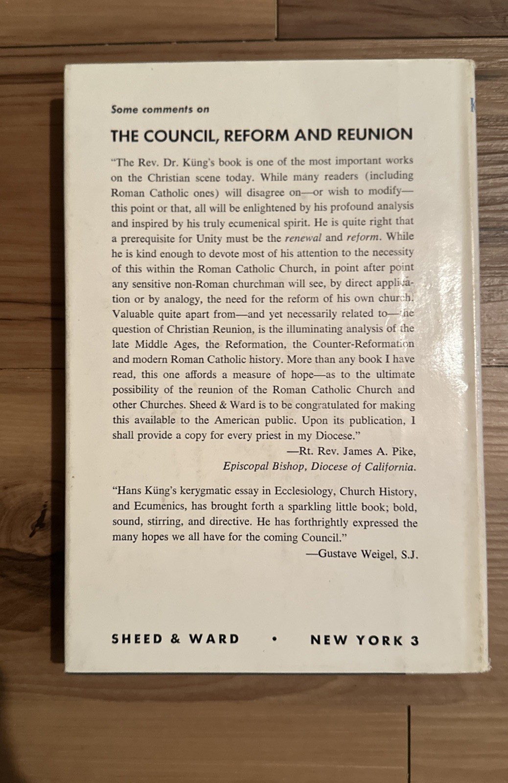 The Council, Reform and Reunion Hans Küng 1961 Hardcover