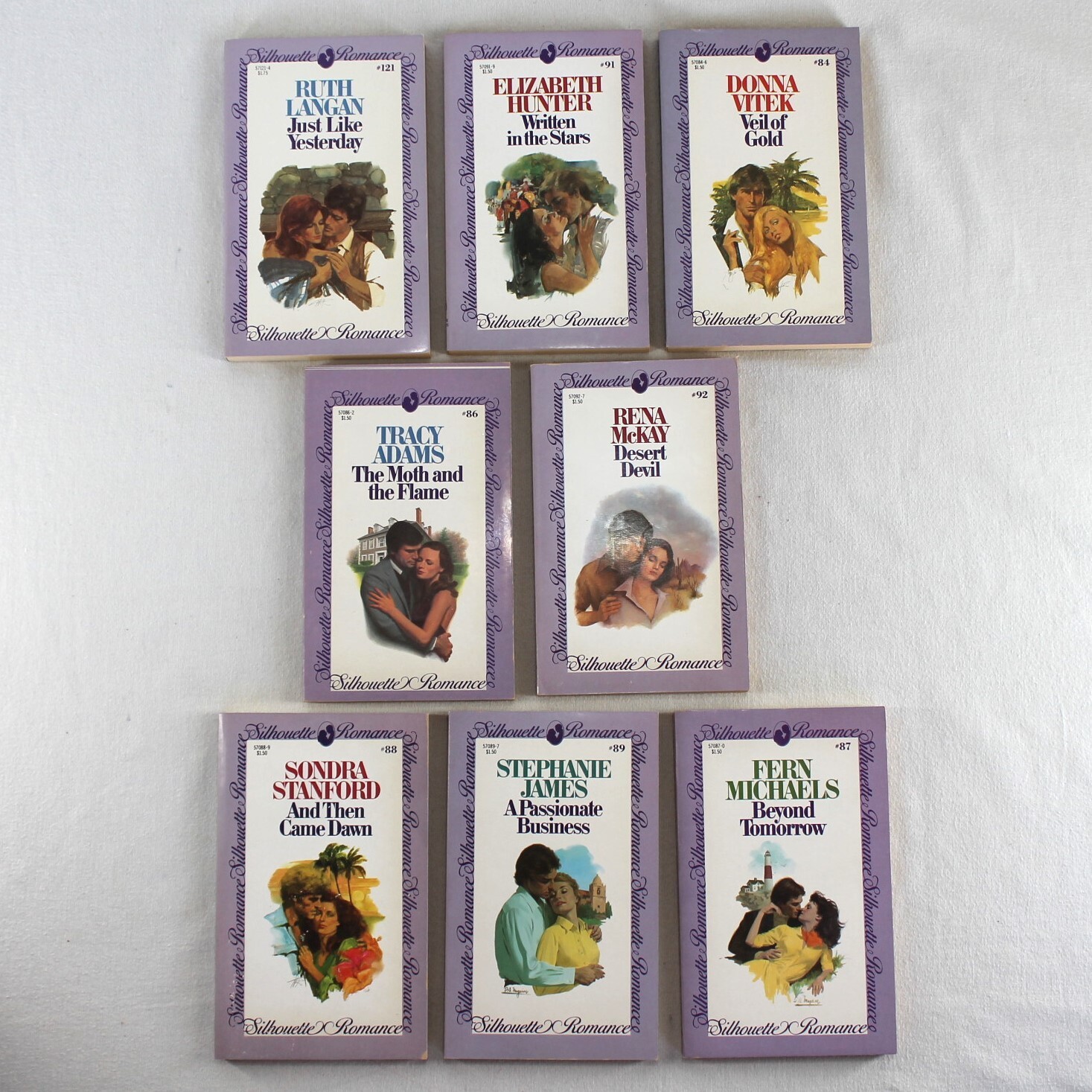 Silhouette Romance Novels Lot of 35 Books Vintage 1981 Purple Cover