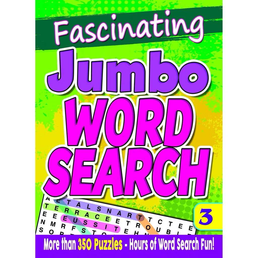 396 pages of Jumbo Word Searches for all Ages