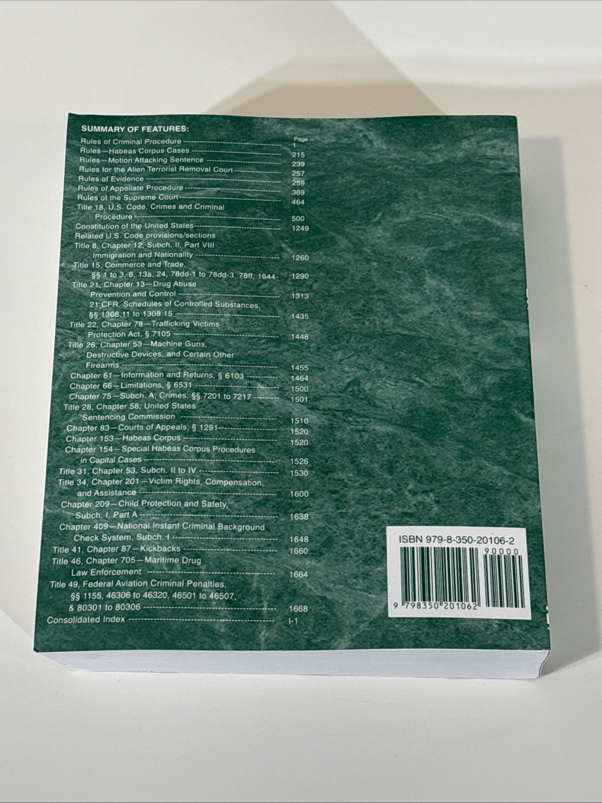 Federal Criminal Code and Rules 2024 Revised Edition Law Book Thomson Reuters