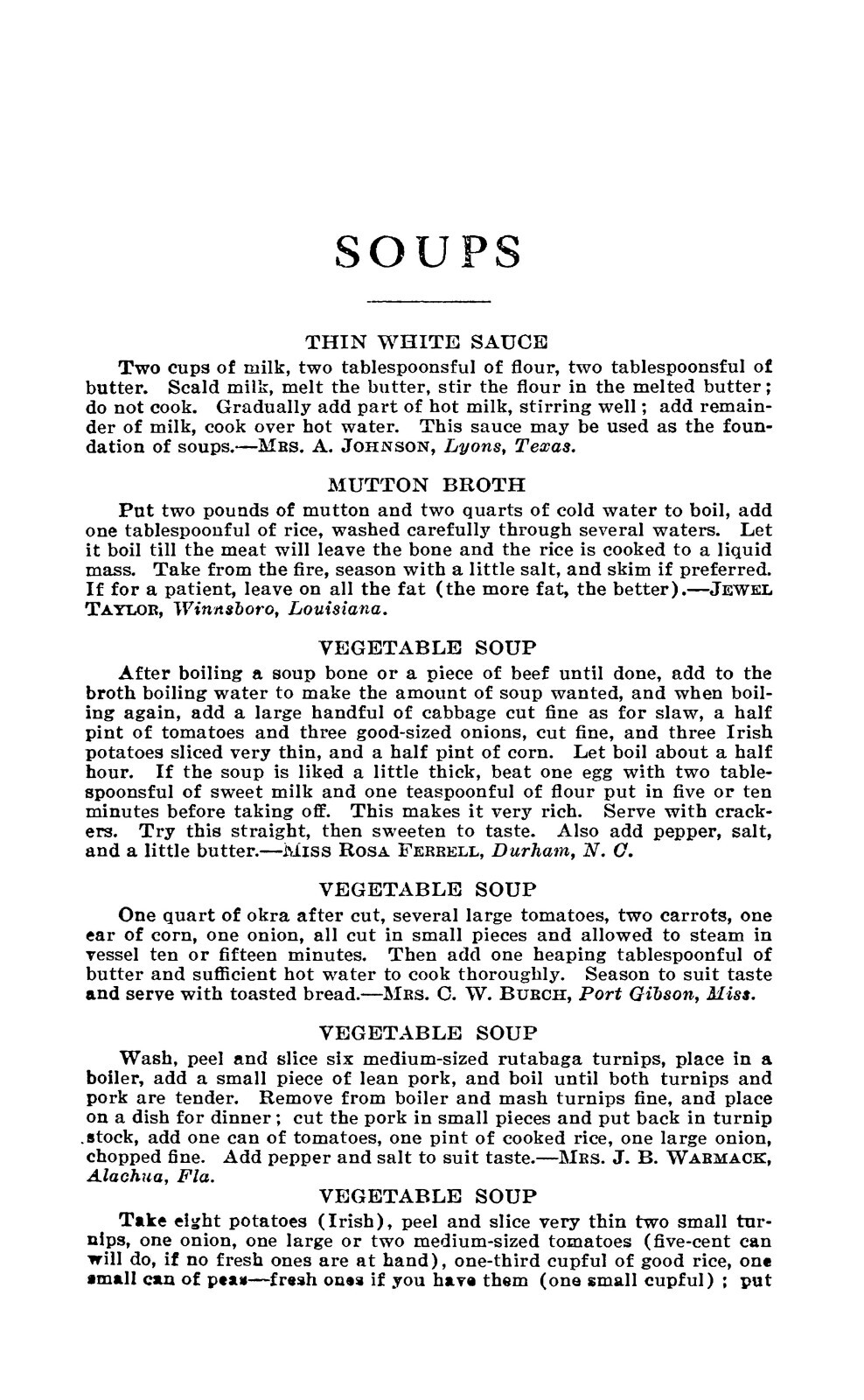 1912 Favorite Southern Recipes Vintage Cook Book 222 Pages