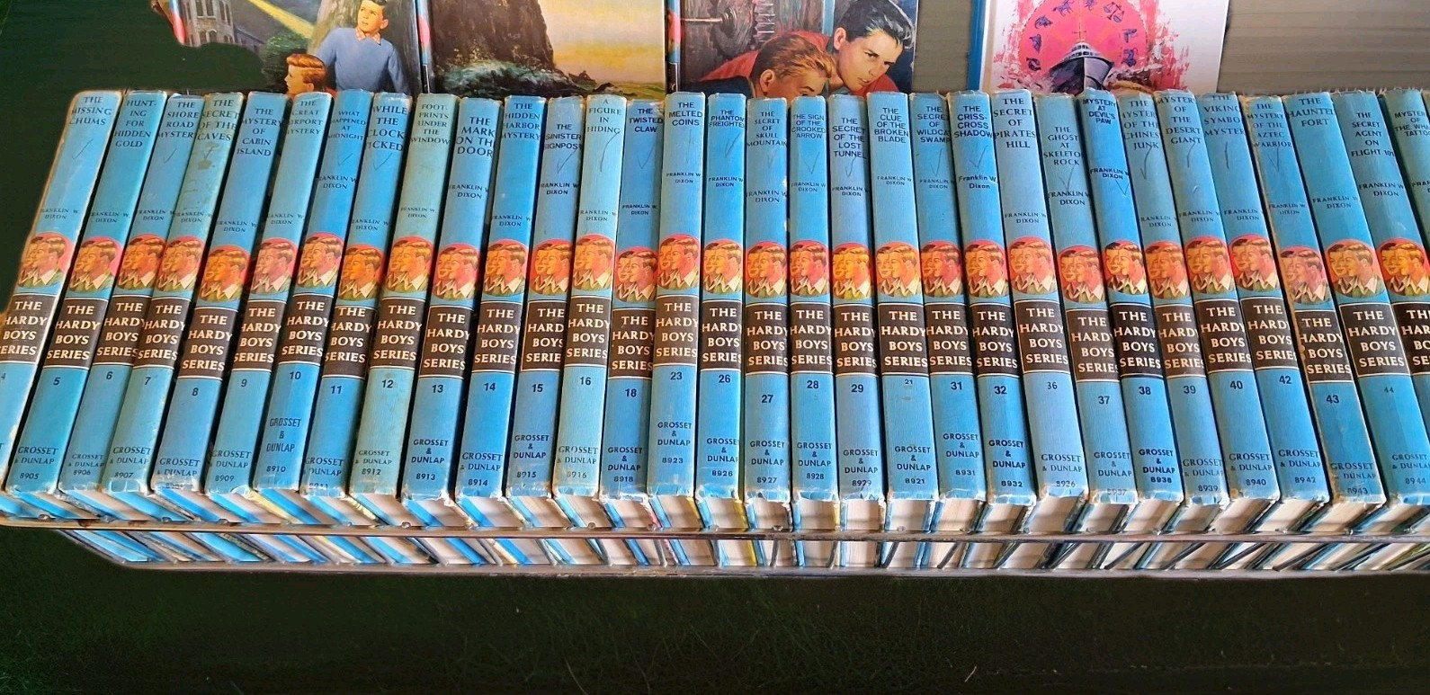 Vintage 1960s–1970s Hardy Boys Books Lot of 43 Grosset & Dunlap Blue Spine