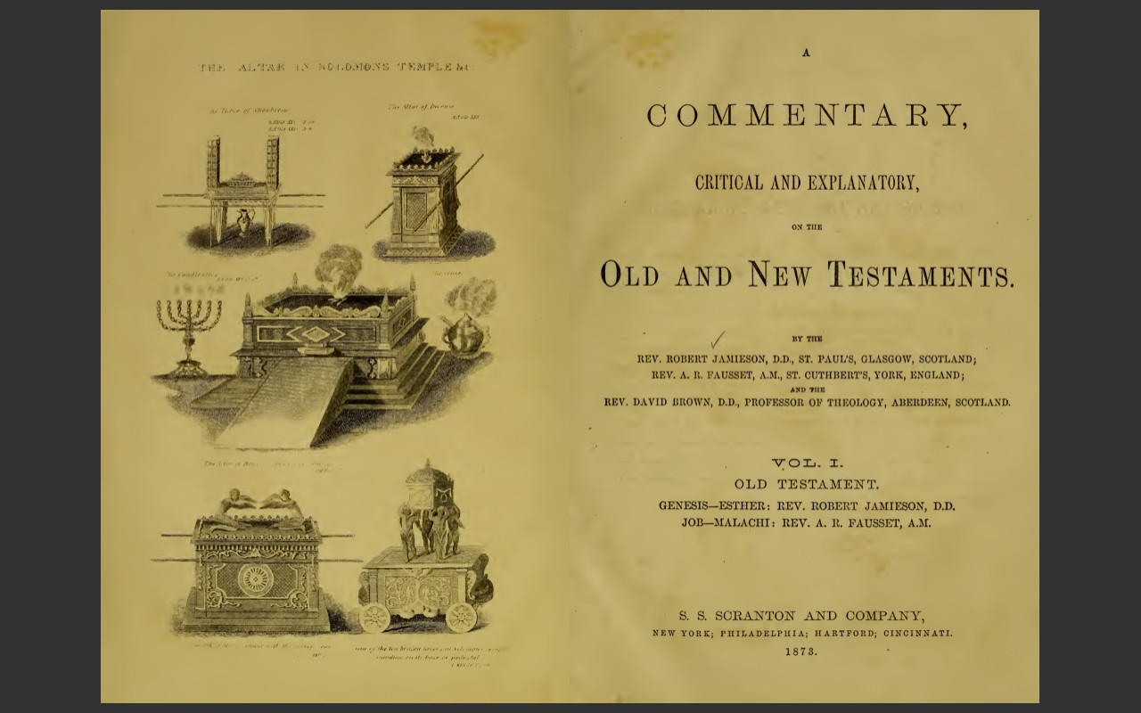 JFB Commentary Critical & Explanatory on the Whole Bible – PDF E-Book on CD-ROM