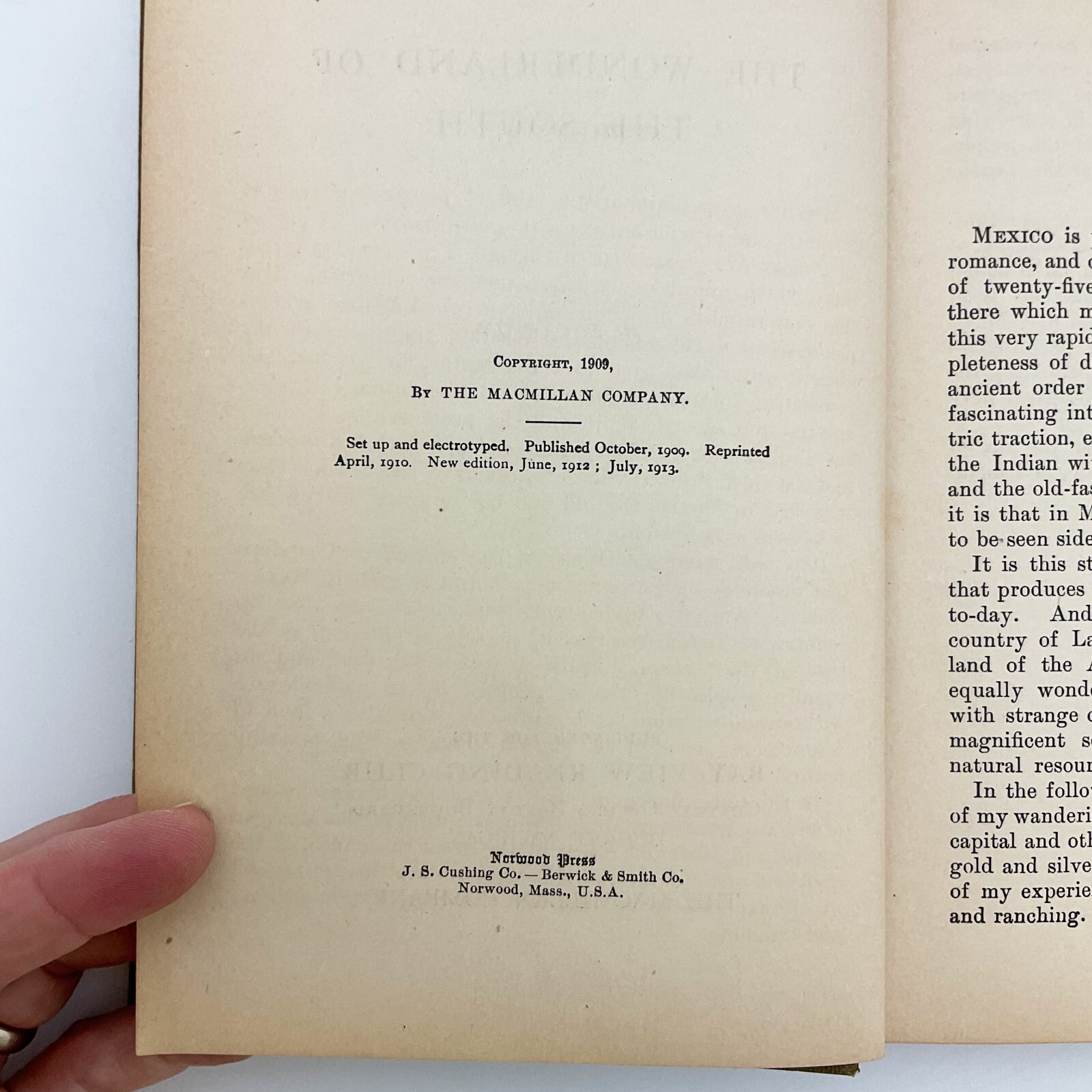 Mexico The Wonderland of the South W E Carson Hardcover Book 1913 Travel Culture