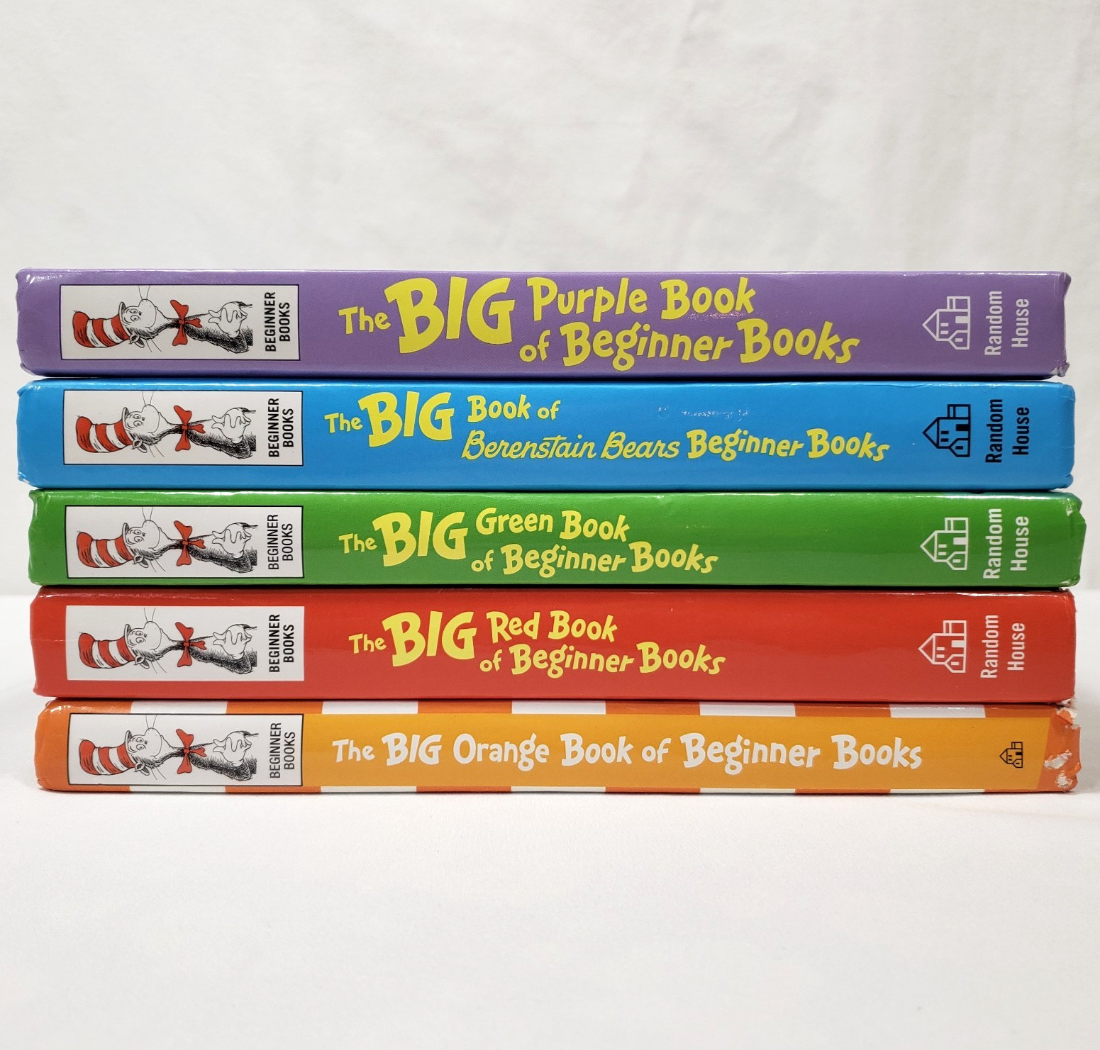 Dr Seuss Big Beginner Books Lot Of 5 Treasuries Berenstain Bears Purple Green