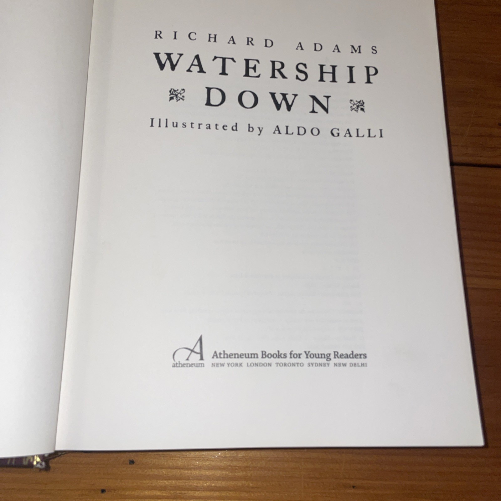 WATERSHIP DOWN Richard Adams & Aldo Galli 2012 Atheneum HB