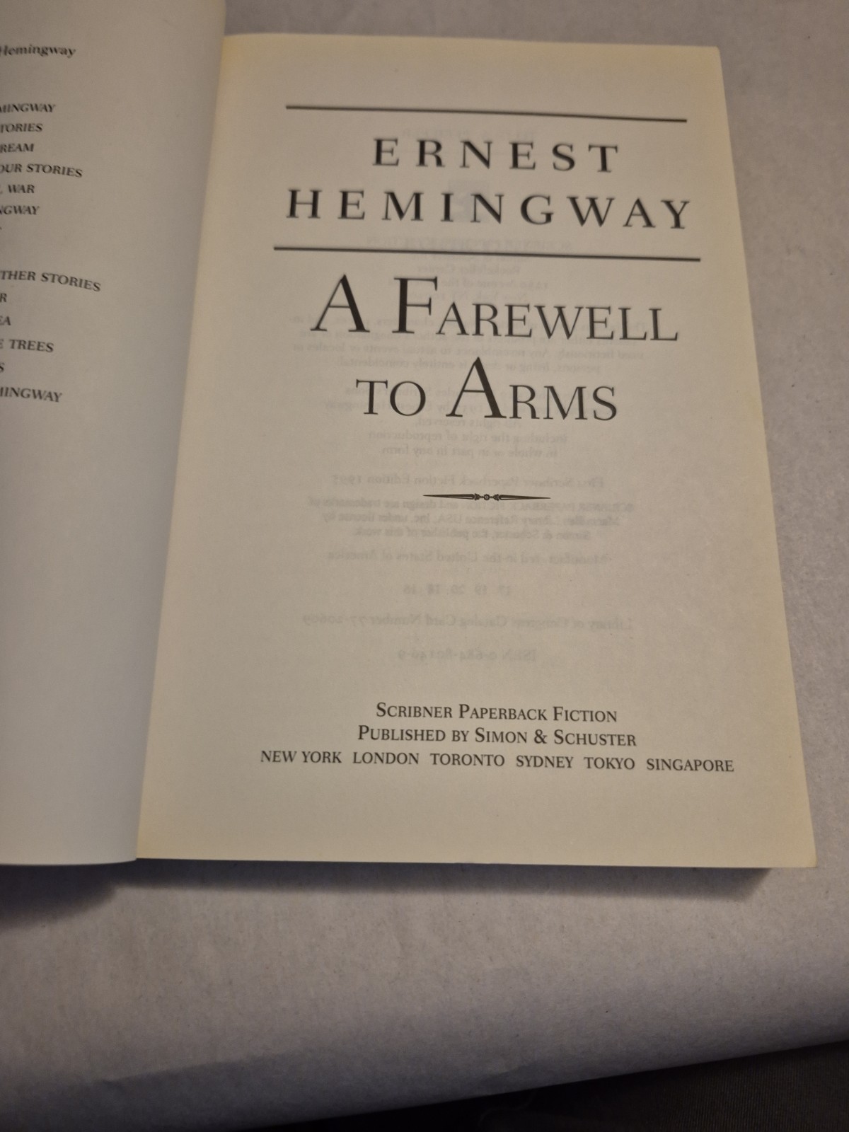 A Farewell to Arms by Ernest Hemingway Scribner TPB American Modernist Fiction