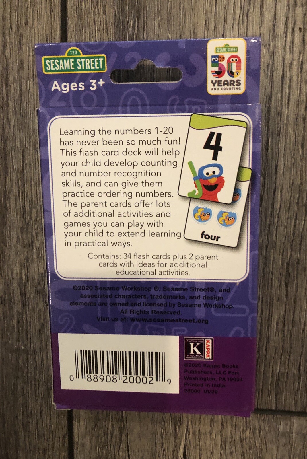 4 PACKS SESAME STREET FLASH CARDS – ABCs NUMBERS COLORS EARLY WORDS 144 TOTAL
