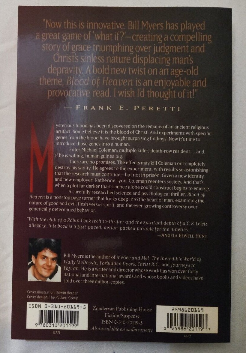 1996 BLOOD of HEAVEN Paperback Book by BILL MYERS