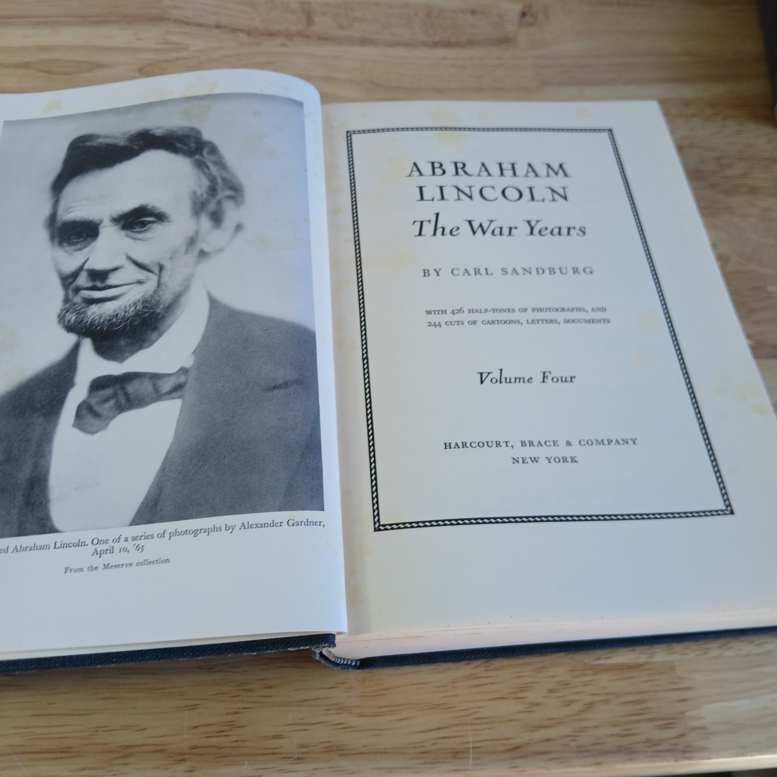 Abraham Lincoln The War Years Carl Sandburg 1939 First Edition 4 Vol Set