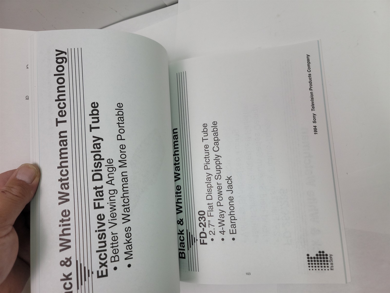 1994 Sony University Sales Training & Field Manual for Television Products
